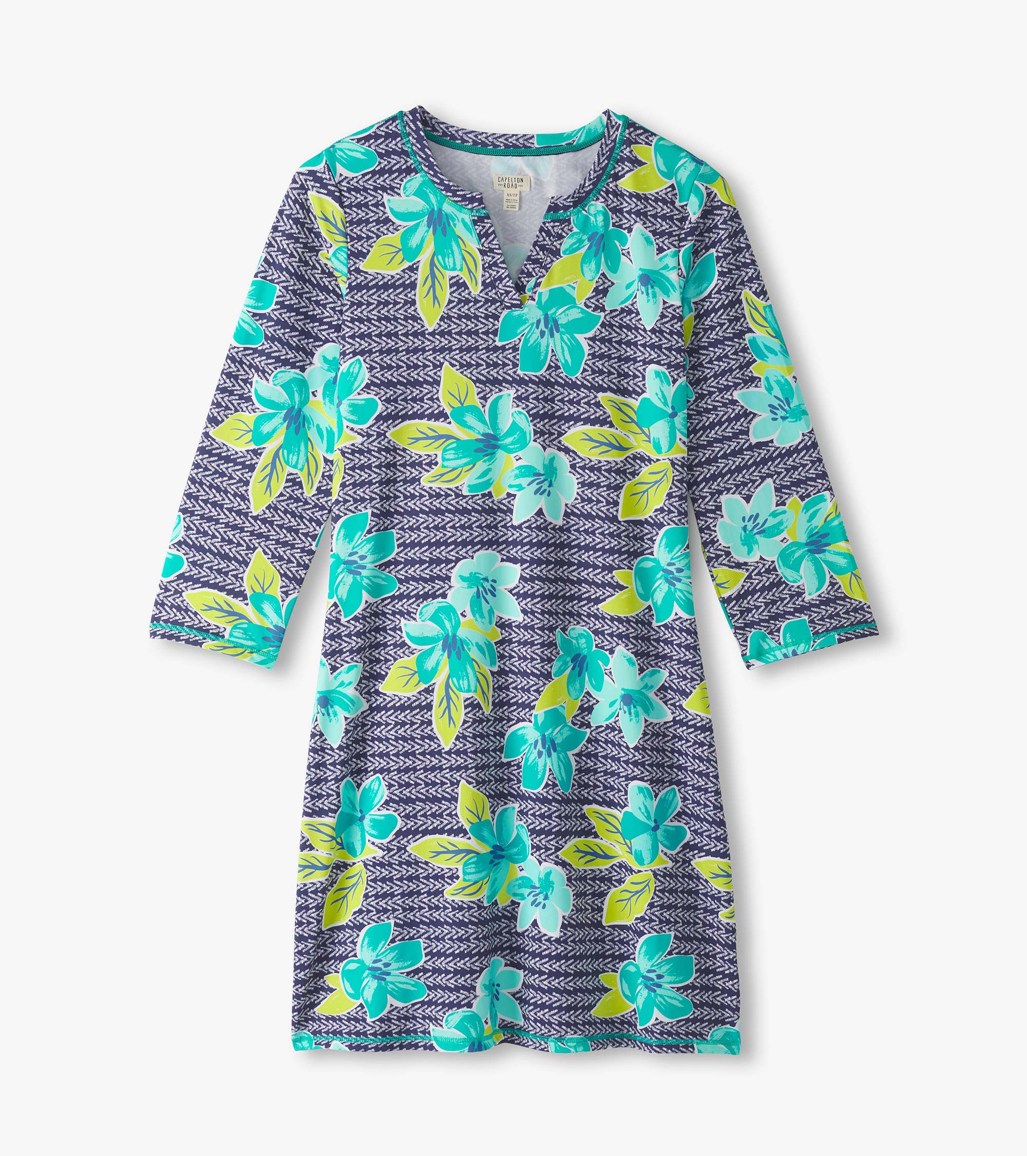 Women's Bold Floral Notch Neck Dress - Image 2