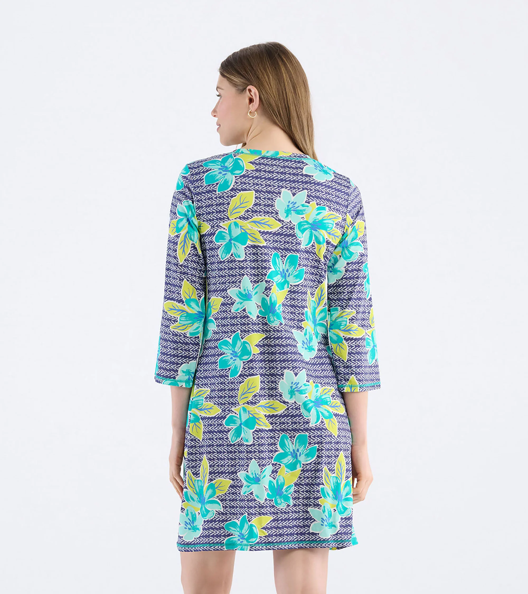 Women's Bold Floral Notch Neck Dress - Image 3