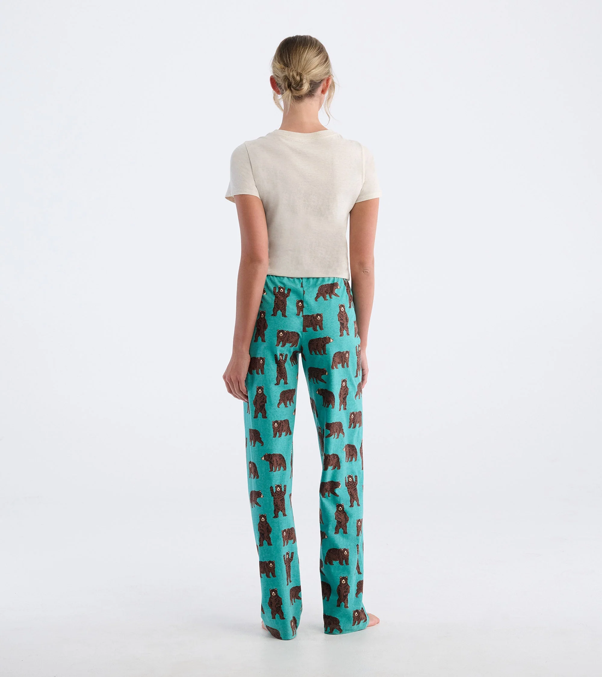Women's Brown Bears Cotton Pajama Pants - Image 4