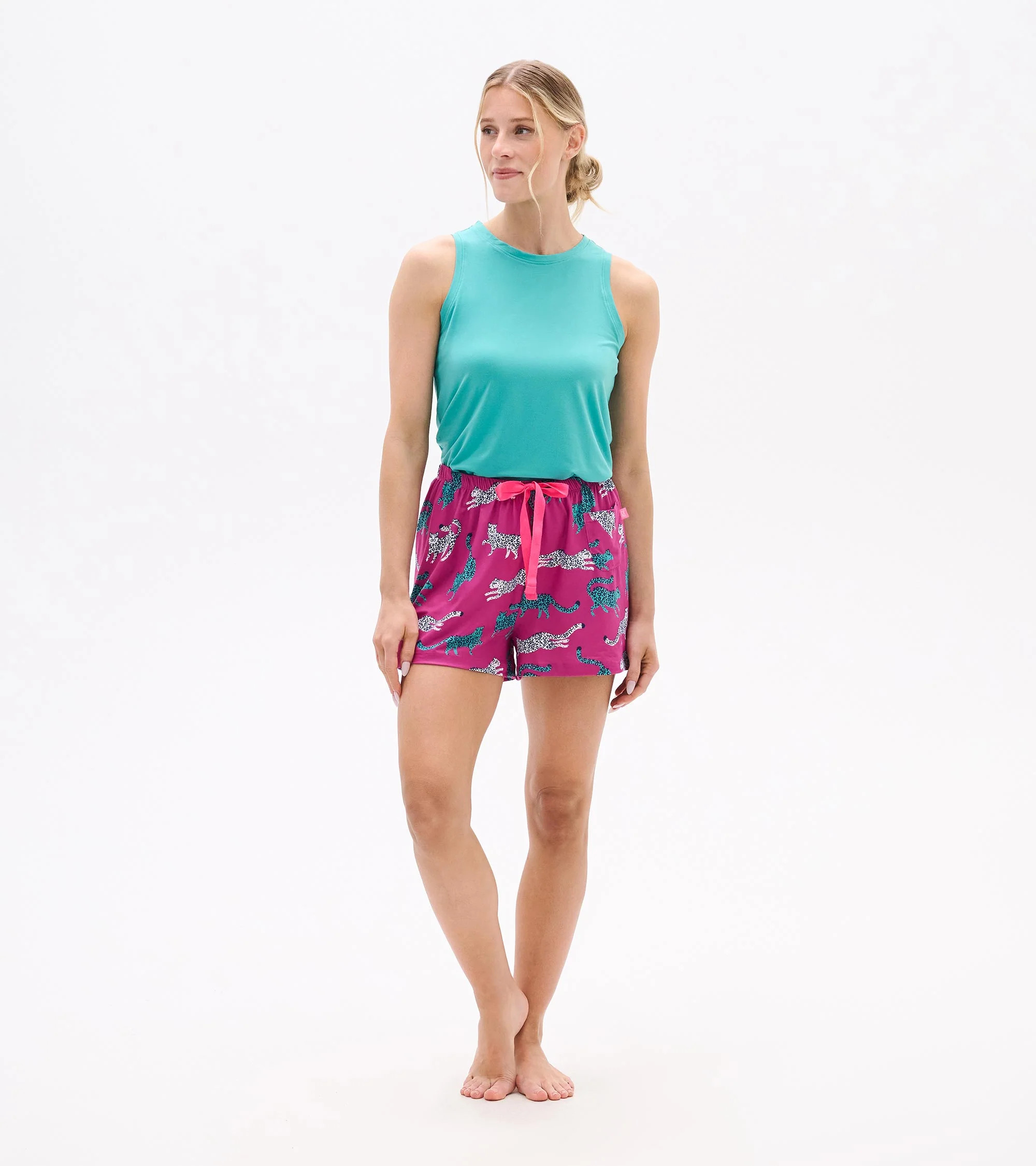 Women's Cheetah Polyknit Pajama Shorts - Image 3