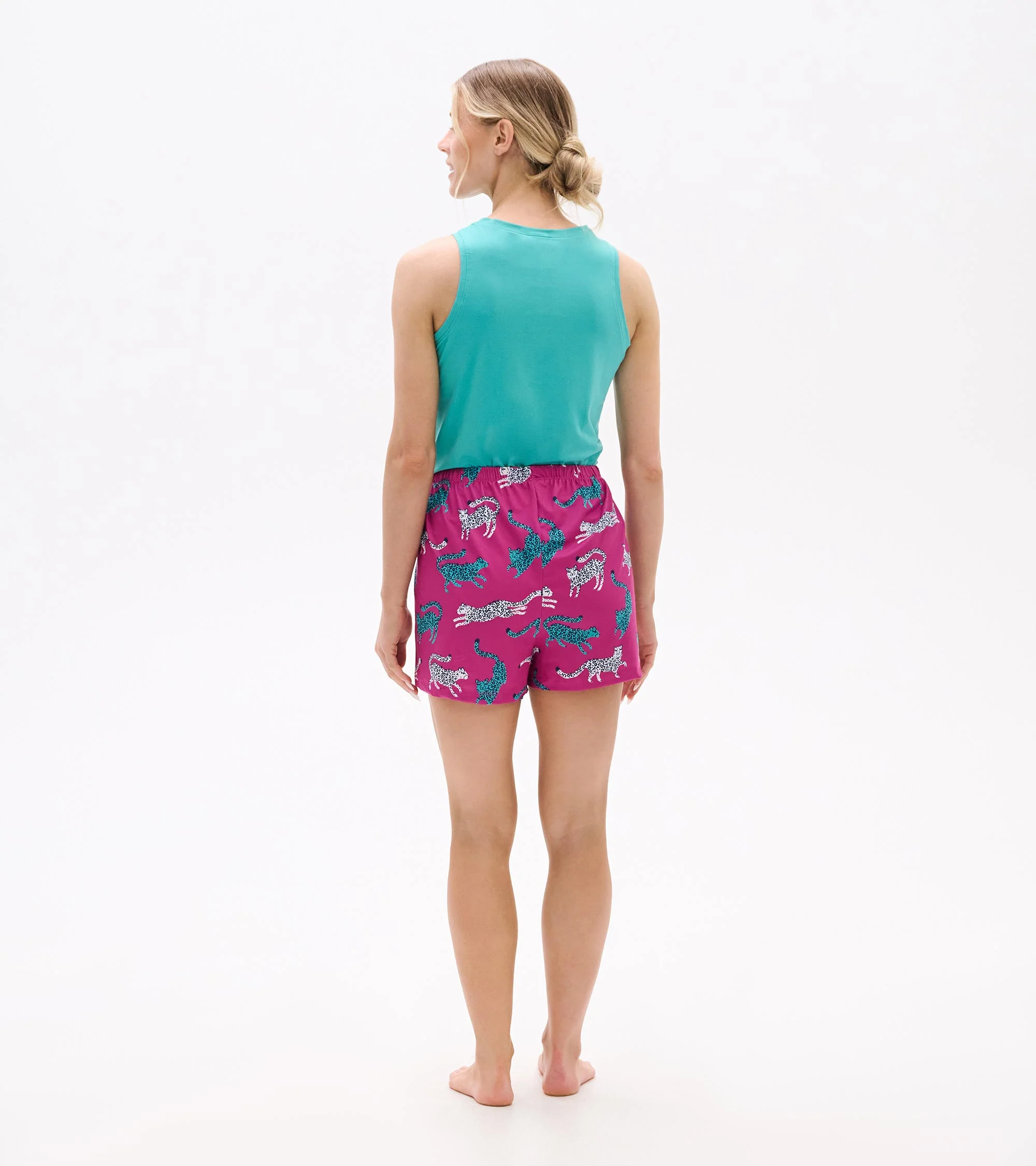 Women's Cheetah Polyknit Pajama Shorts - Image 4