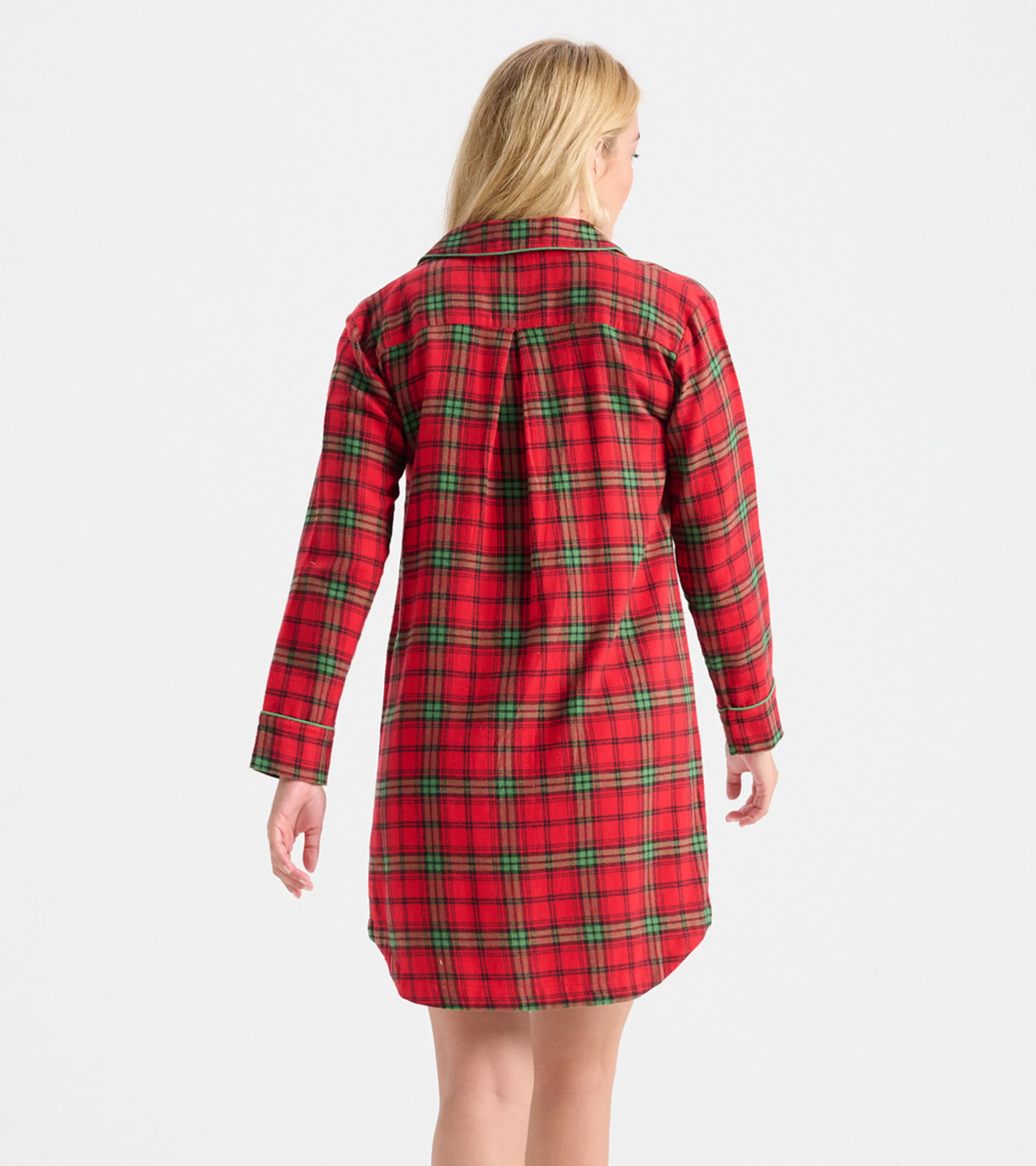 Women's Classic Holiday Plaid Flannel Nightgown - Image 2
