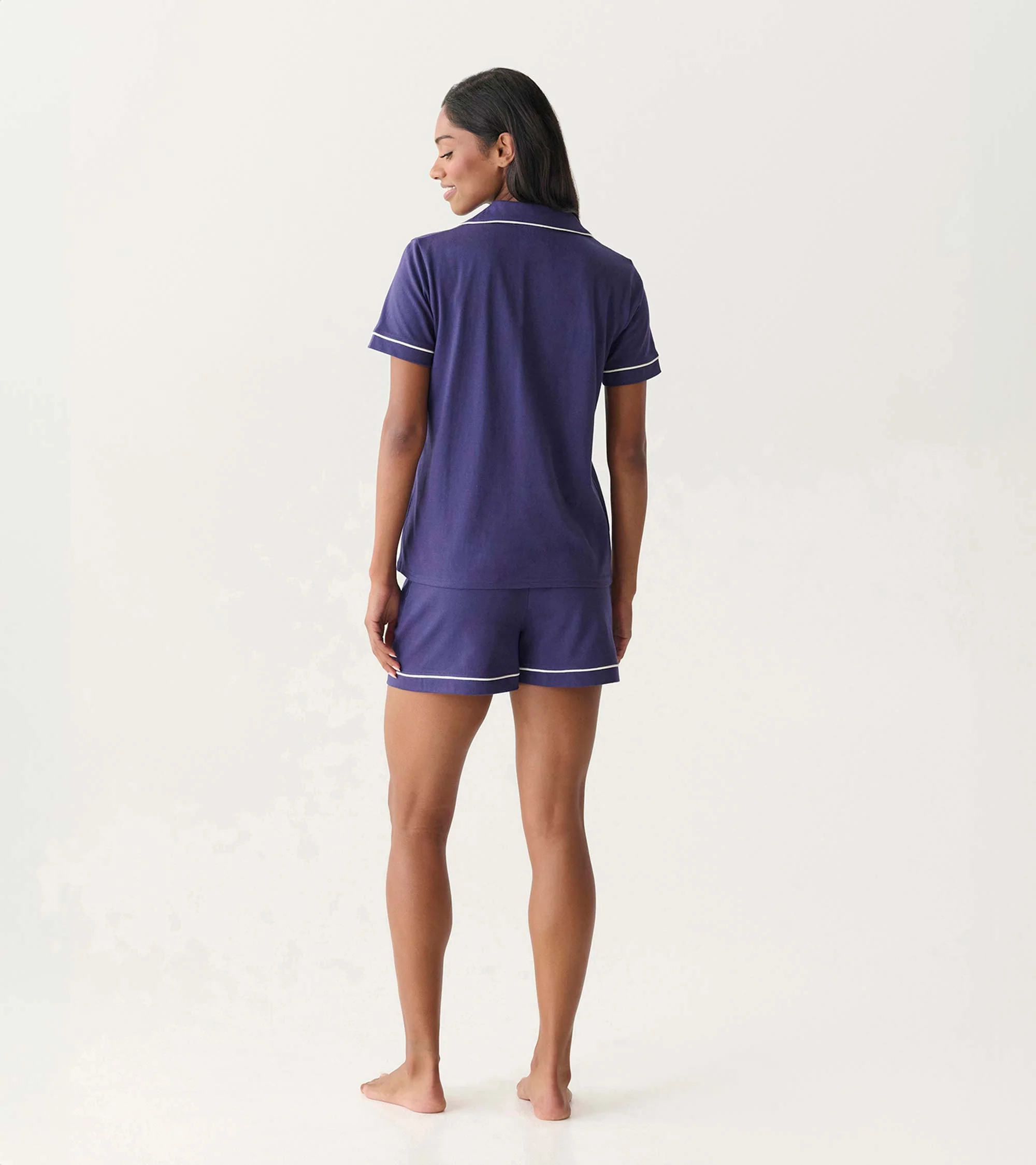 Women's Classic Navy Short Pajama Set - Image 5