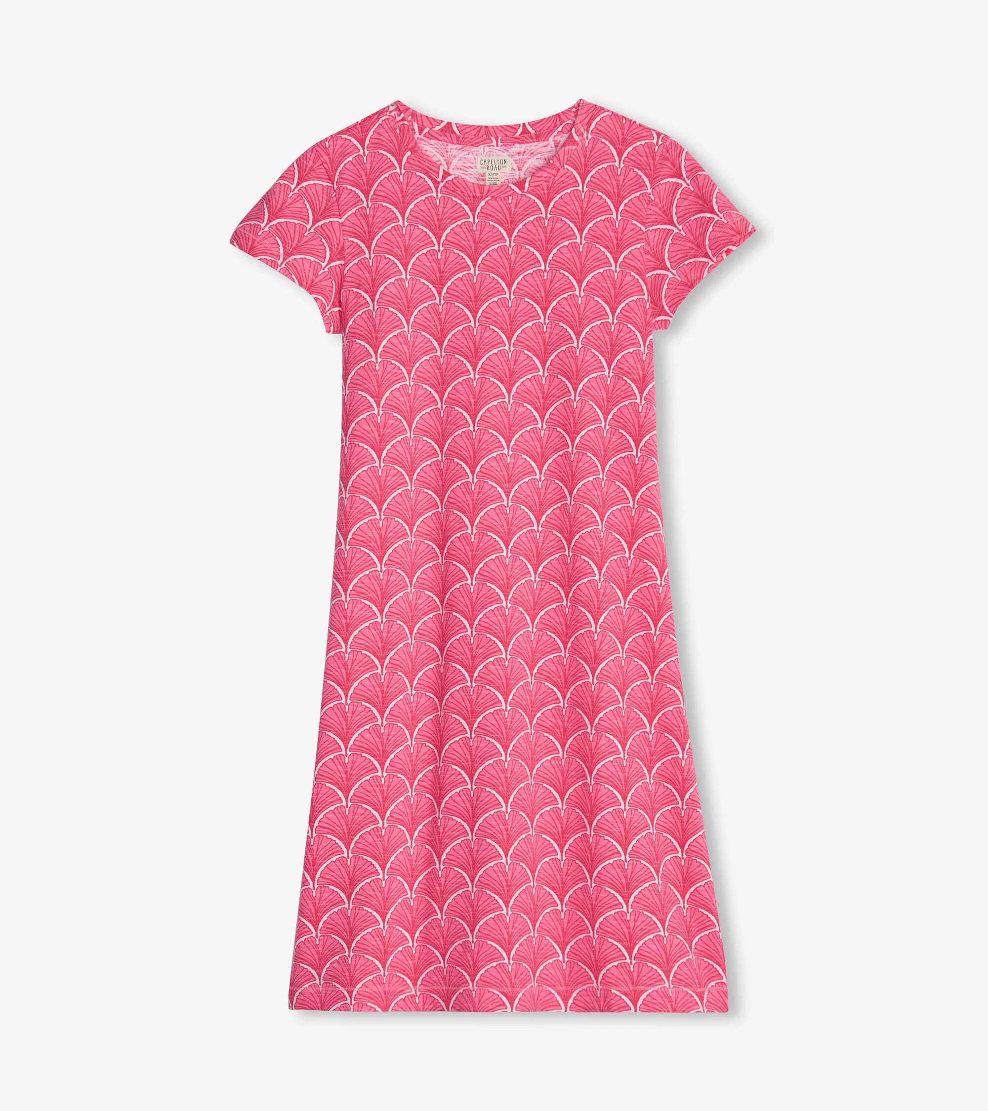 Women's Coral Fans Crew Neck T-Shirt Dress - Image 2