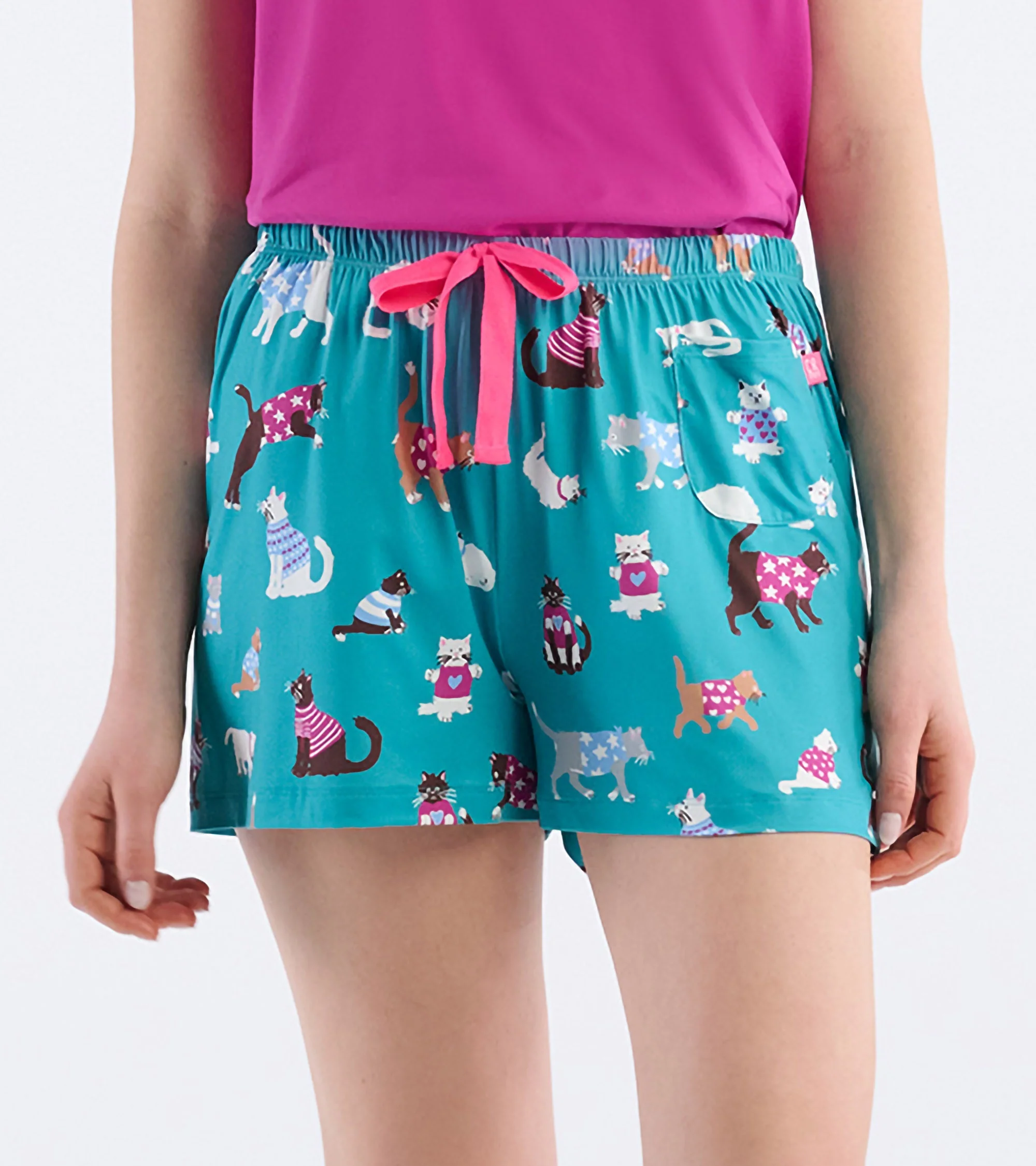 Women's Cute Cats Polyknit Pajama Shorts