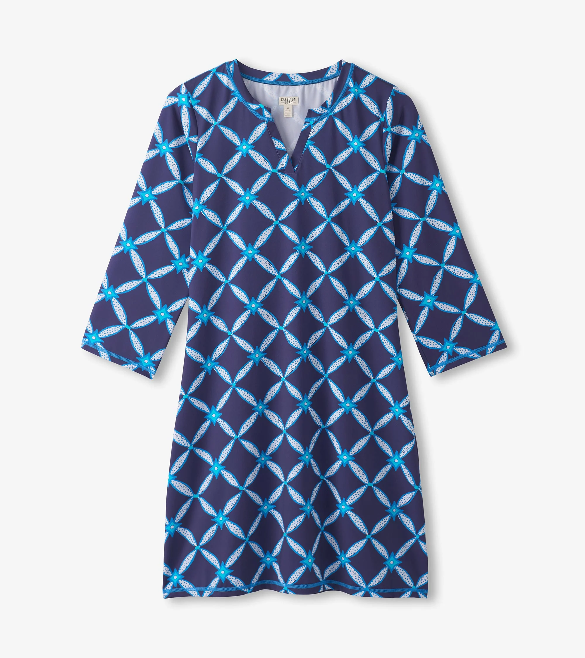 Women's Diamond Ikat Notch Neck Dress - Image 2