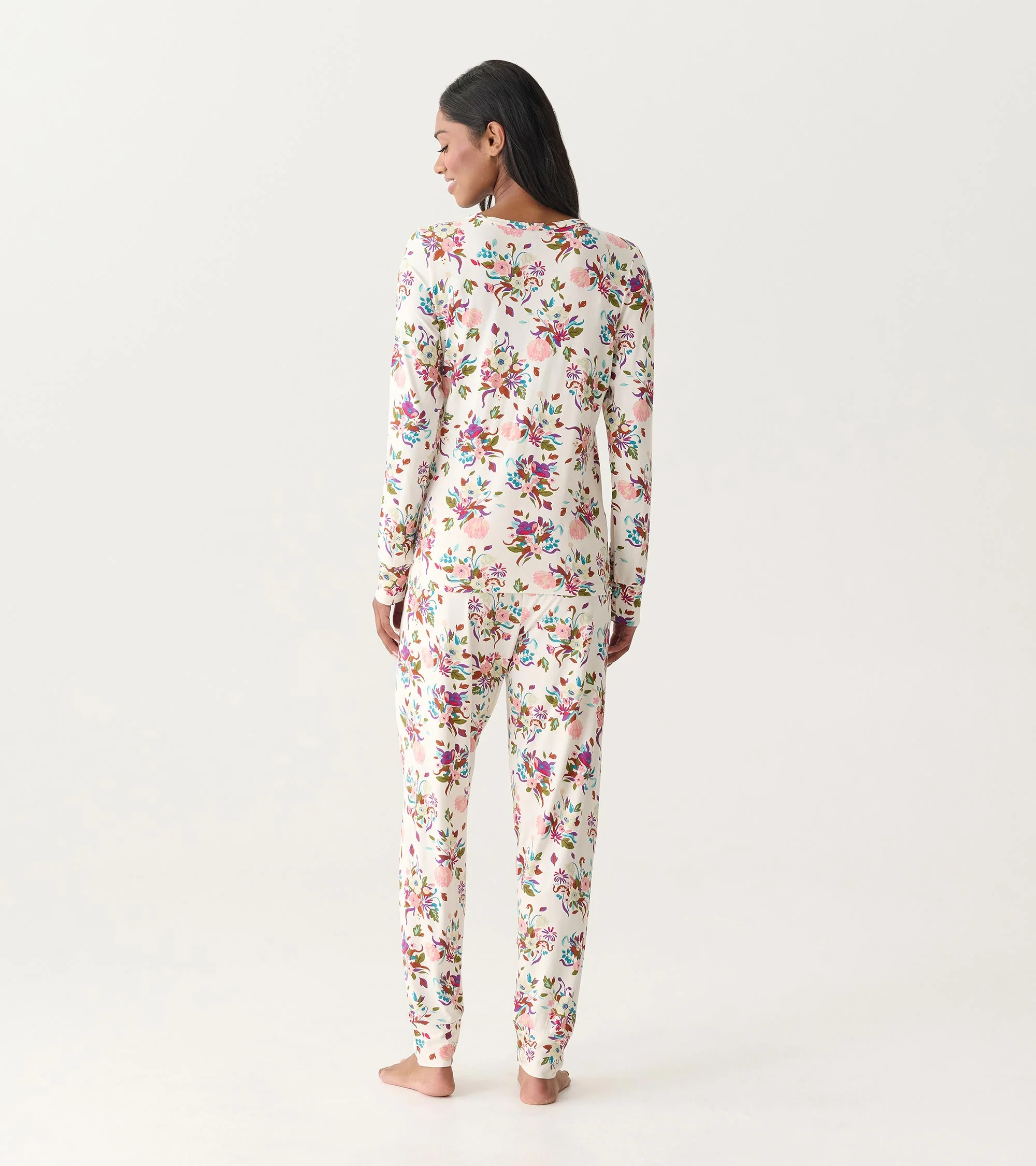 Women's Fall Floral Bamboo Pajama Set - Image 3