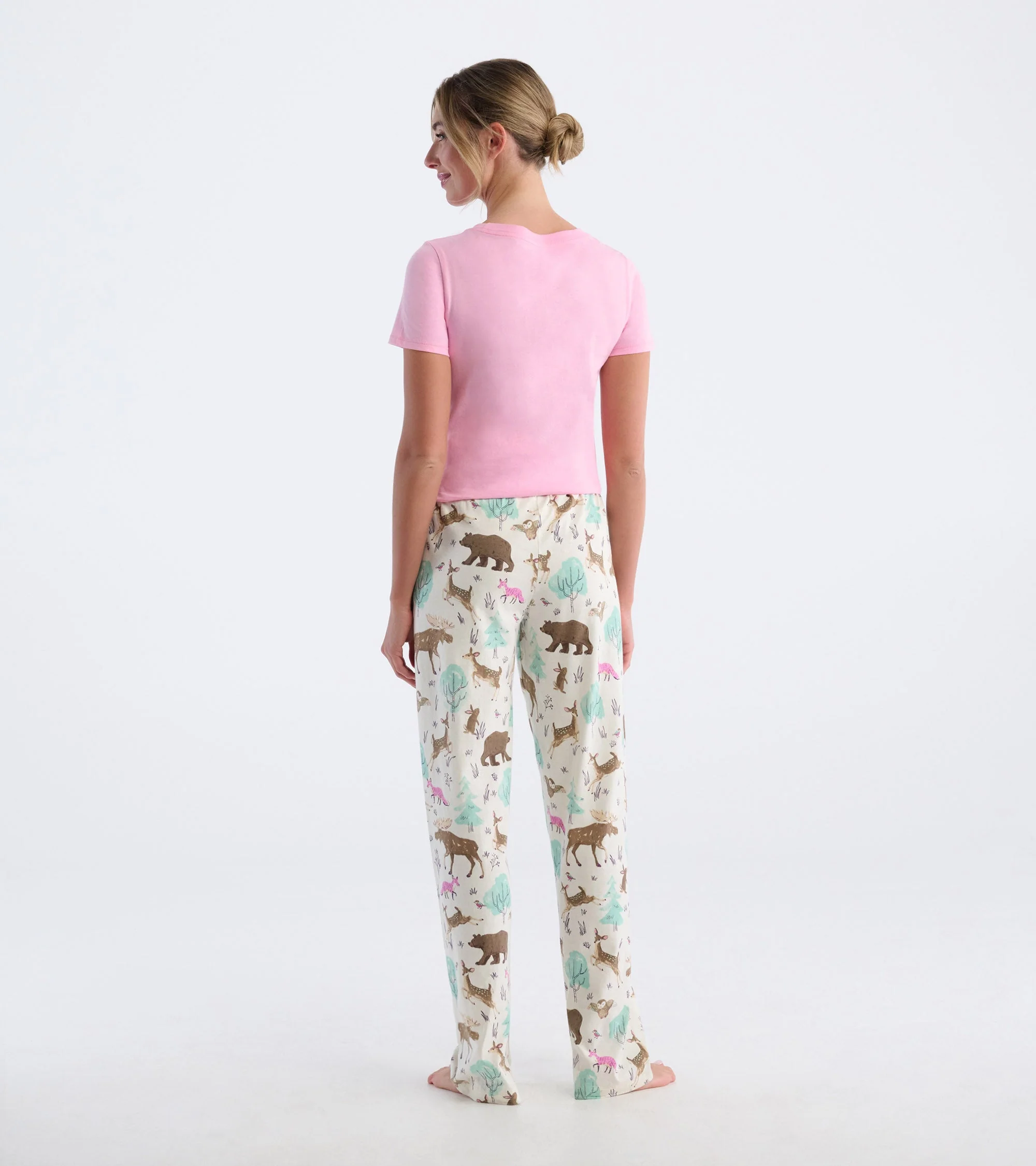 Women's Forest Animals Cotton Pajama Pants - Image 4