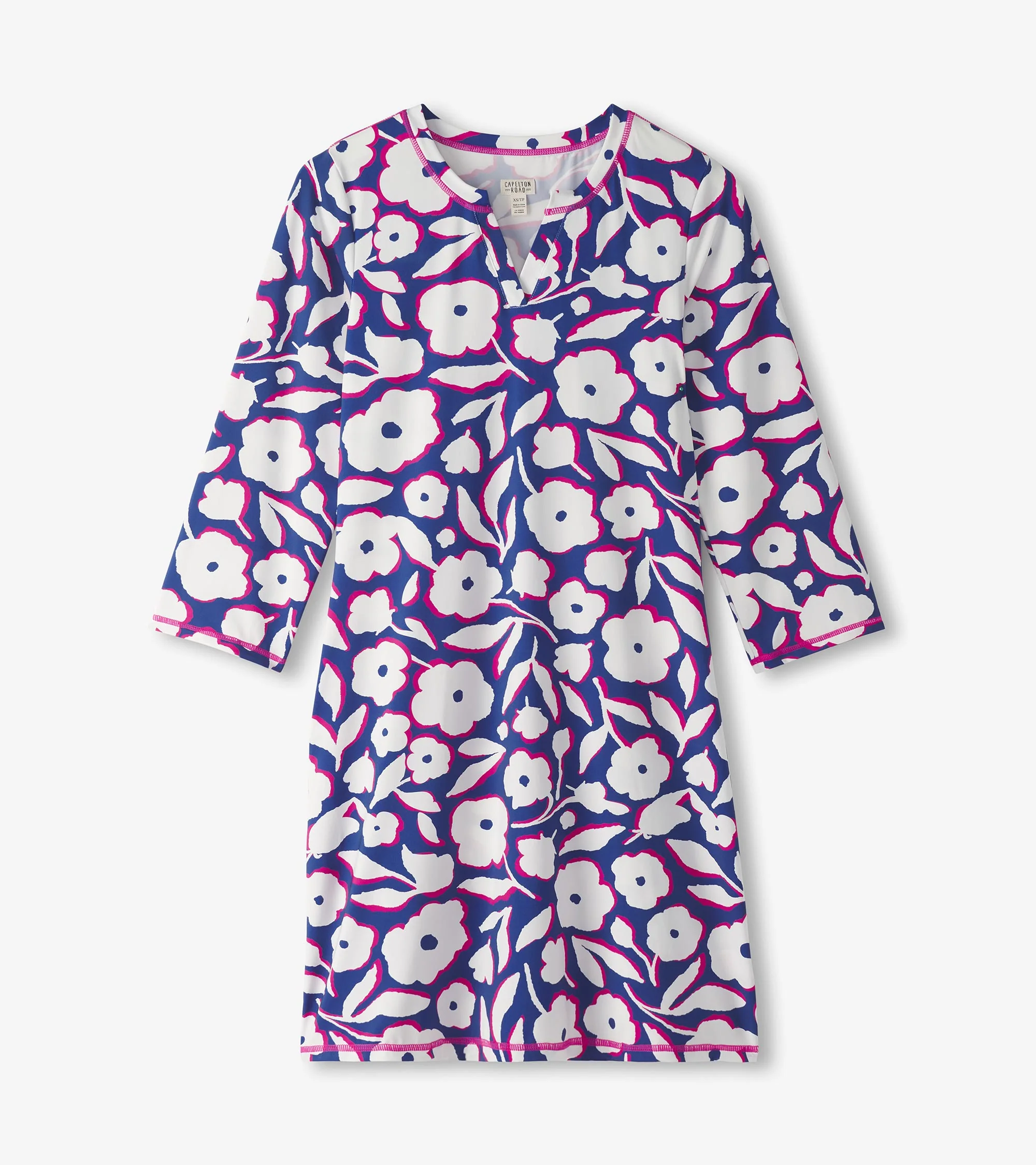 Women's Fresh Flowers Notch Neck Dress - Image 2