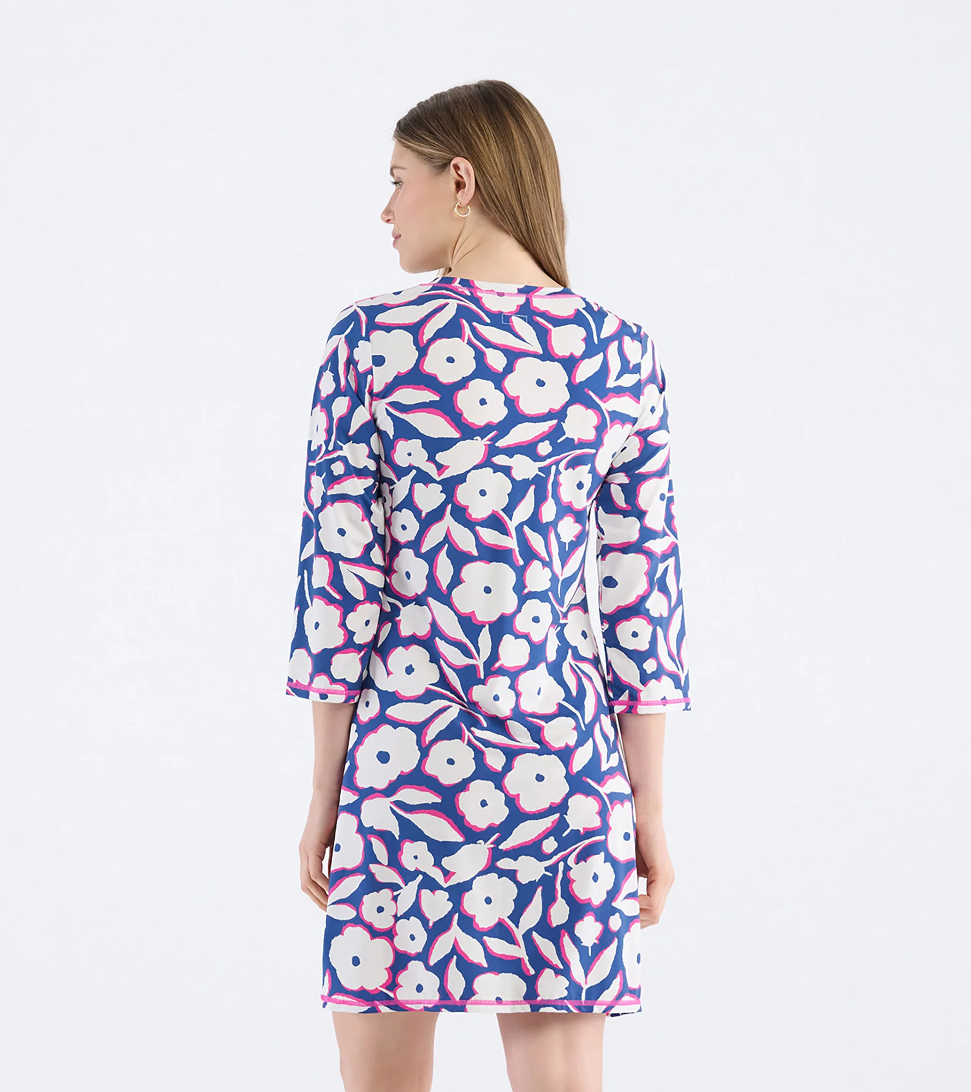 Women's Fresh Flowers Notch Neck Dress - Image 3