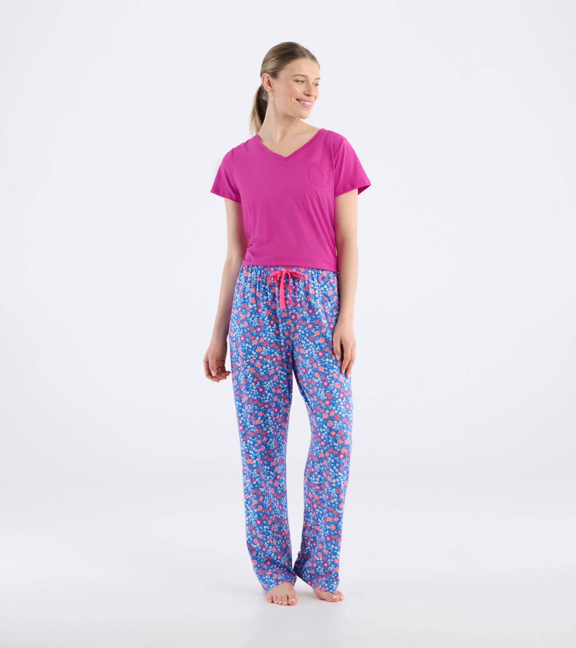 Women's Garden Flowers Polyknit Pajama Pants - Image 3