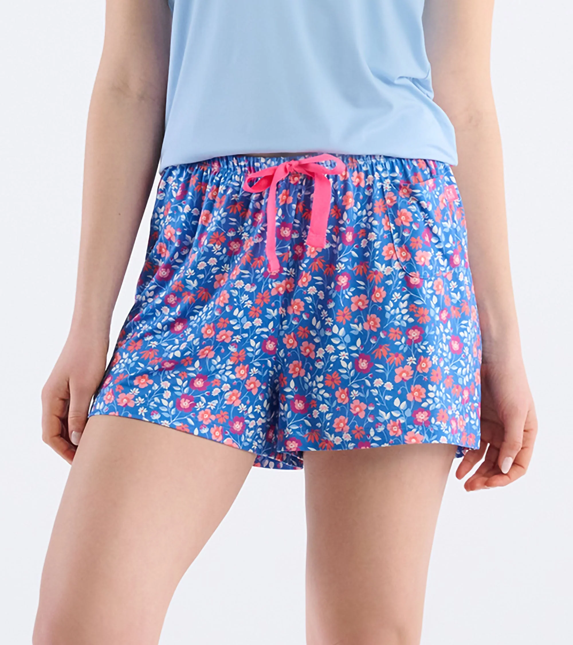 Women's Garden Flowers Polyknit Pajama Shorts