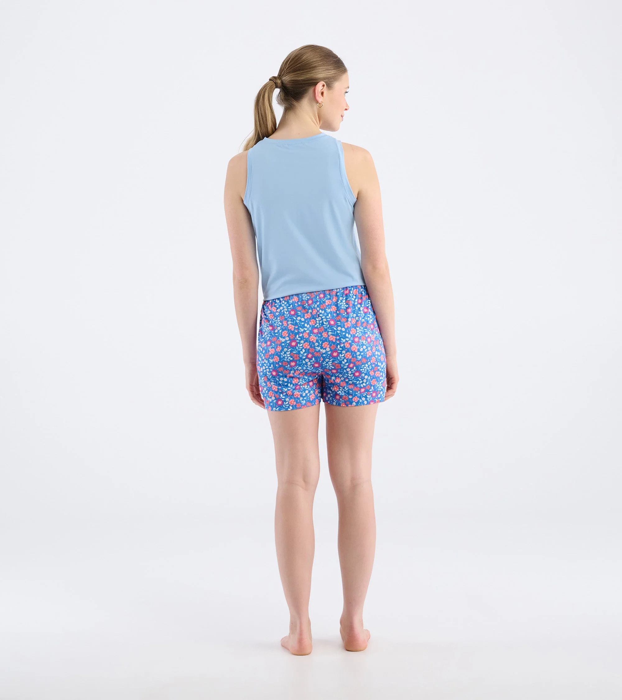 Women's Garden Flowers Polyknit Pajama Shorts - Image 4