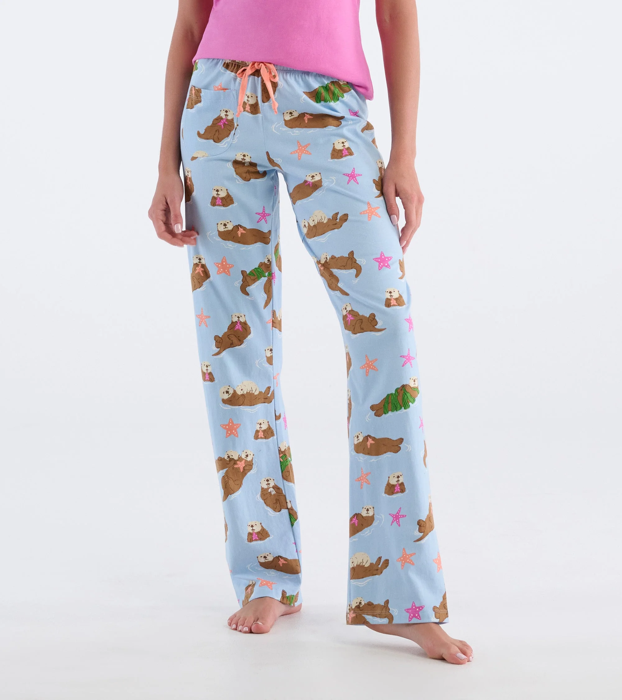Women's Happy Otters Cotton Pajama Pants