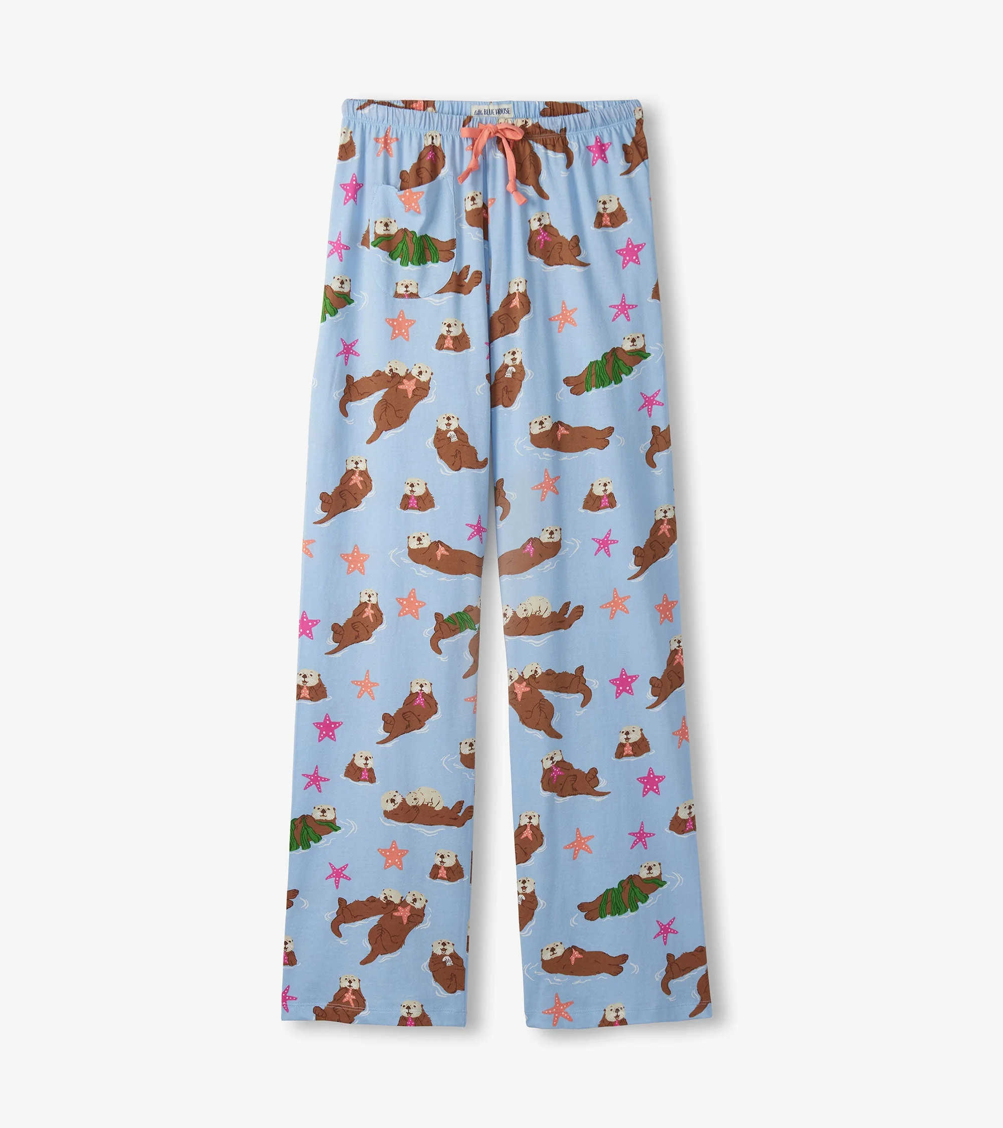 Women's Happy Otters Cotton Pajama Pants - Image 2