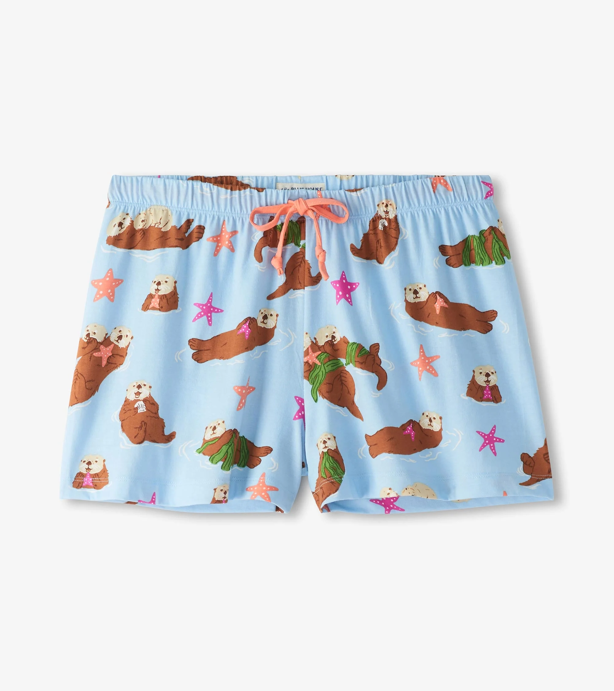 Women's Happy Otters Cotton Pajama Shorts - Image 2