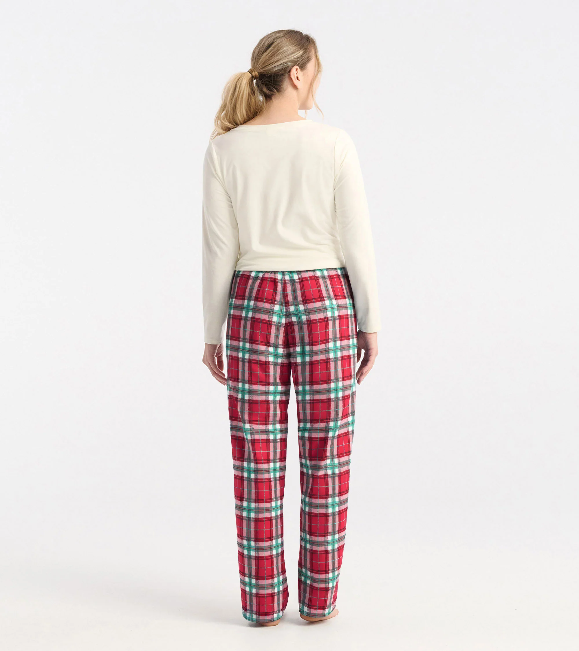 Women's Holiday Plaid Polyknit Pajama Pants - Image 4