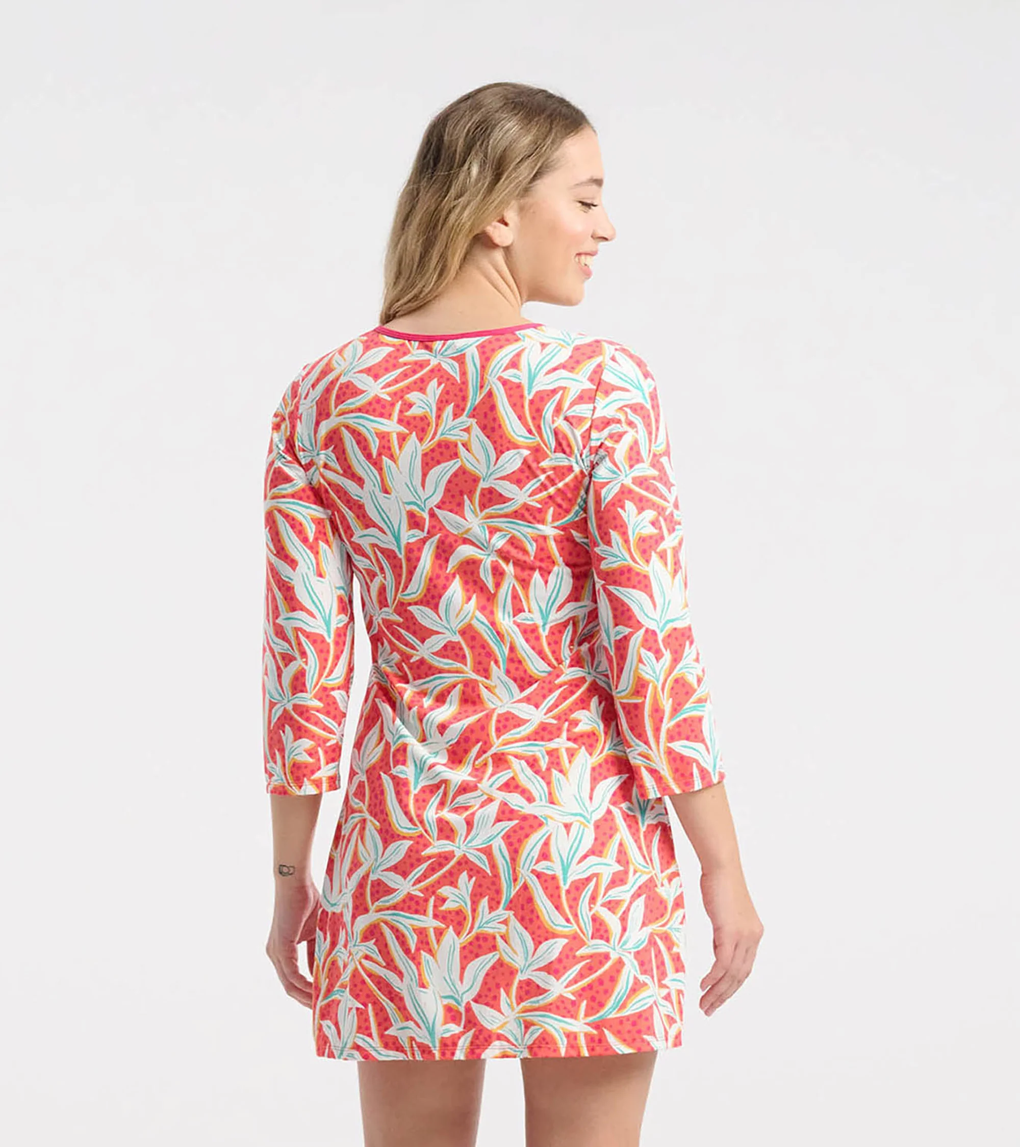 Women's Leafy Floral Beach Dress - Image 3