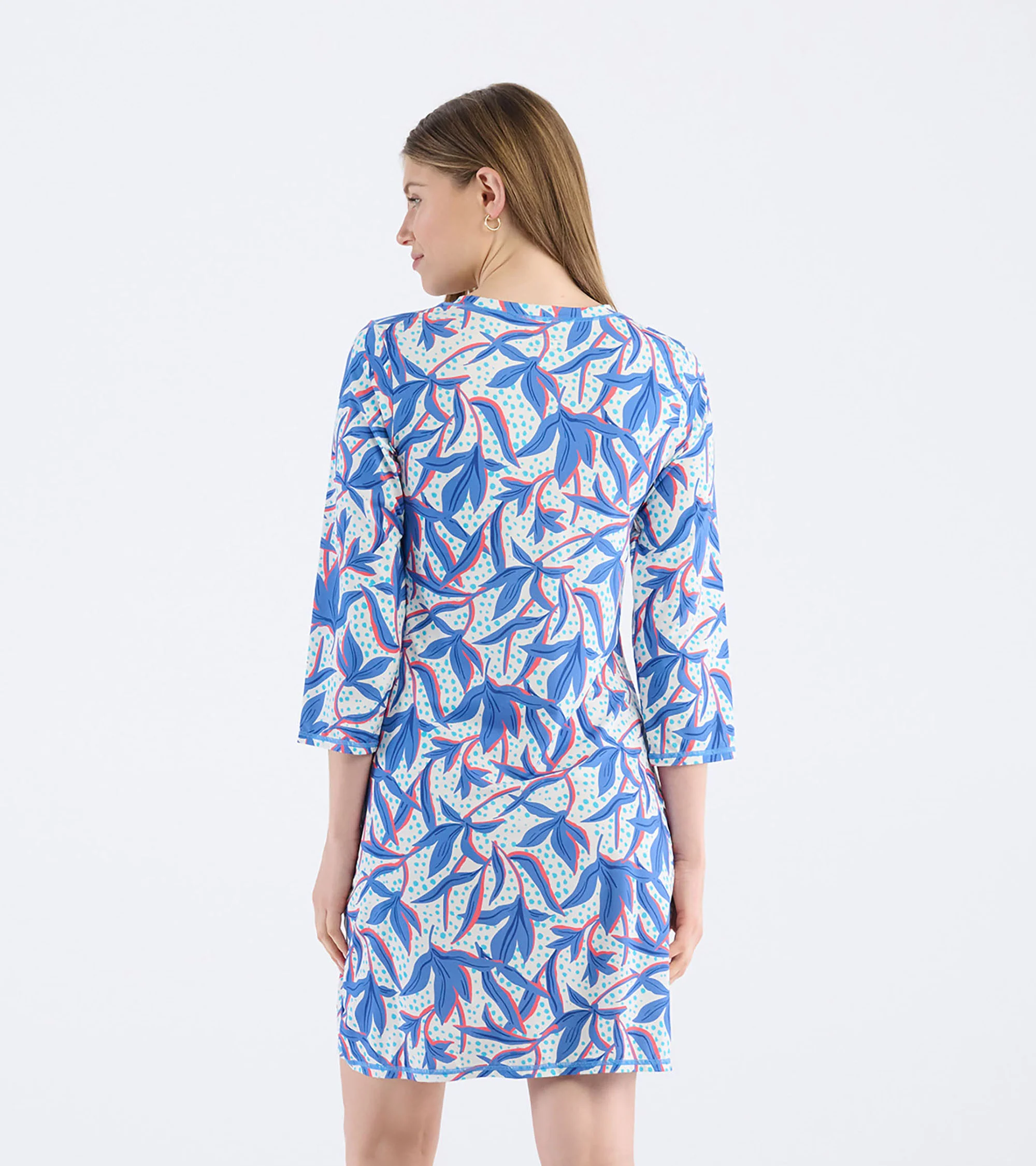 Women's Leafy Floral Notch Neck Dress - Image 3