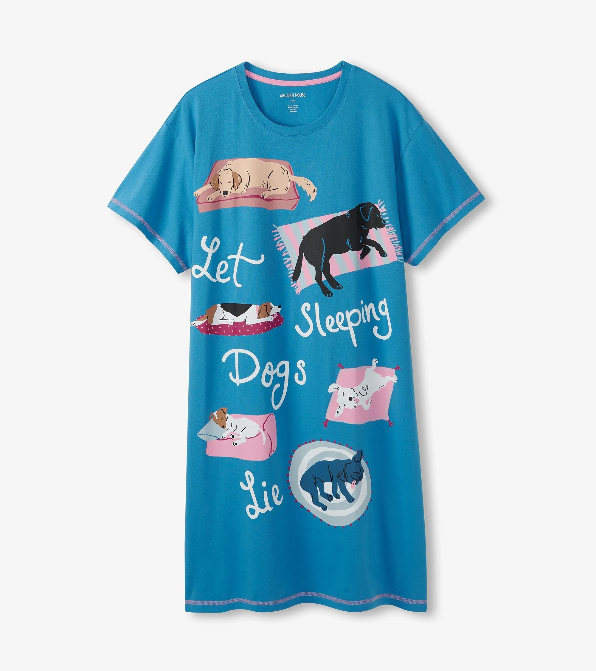 Women's Let Sleeping Dogs Lie Cotton Sleepshirt - Image 2