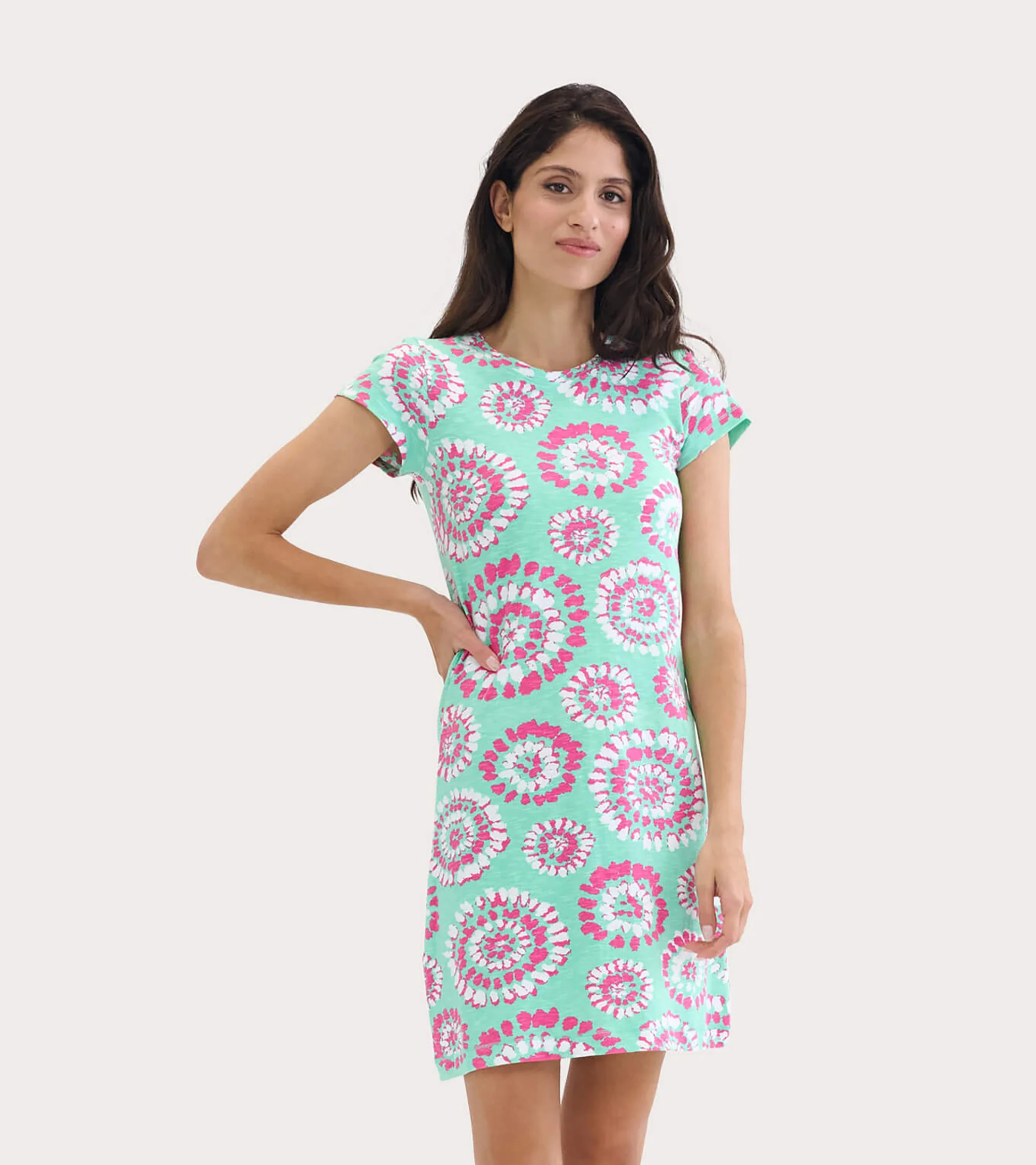 Women's Mandala Crew Neck T-Shirt Dress - Image 2