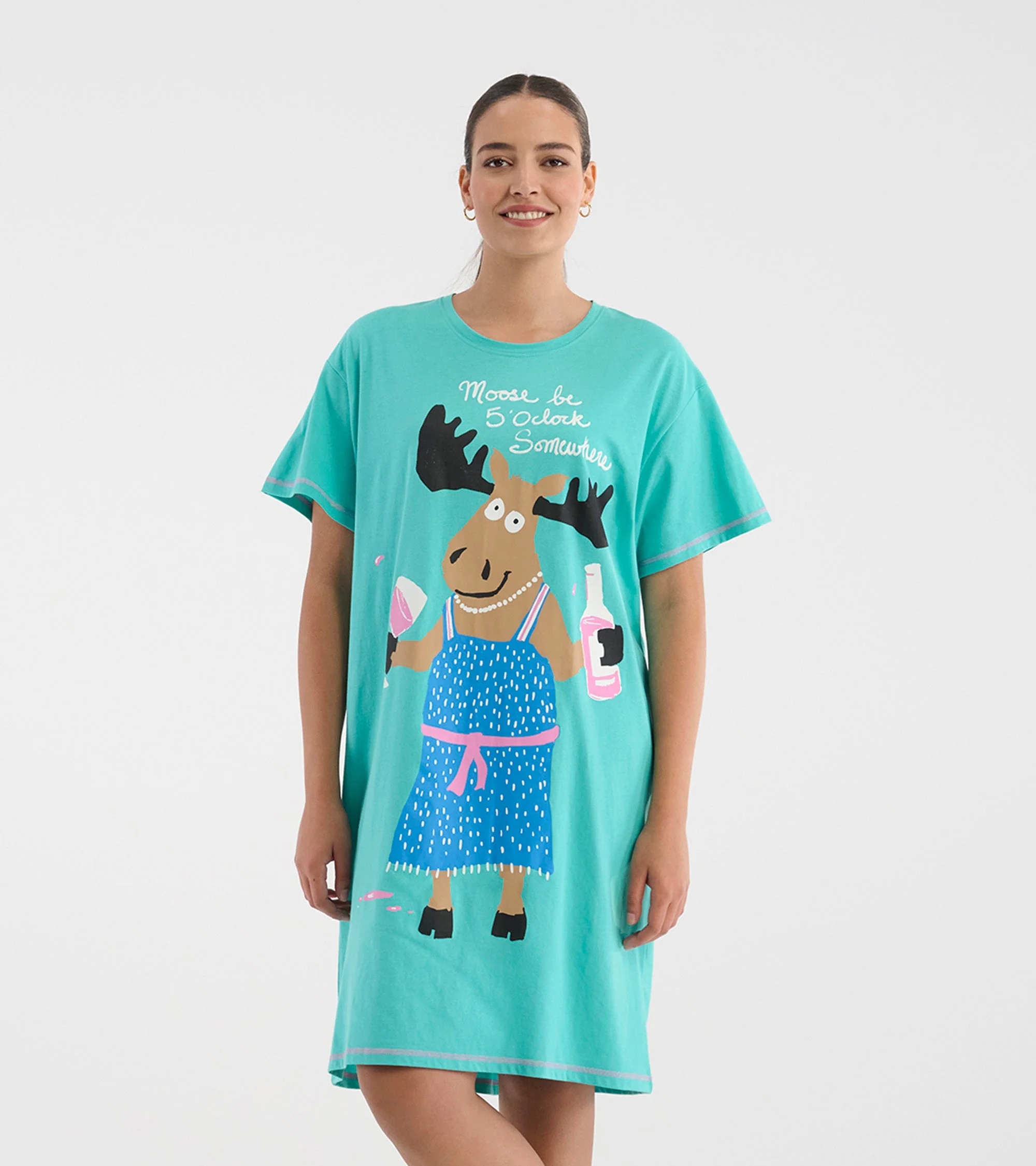 Women's Moose Be 5 O'Clock Cotton Sleepshirt