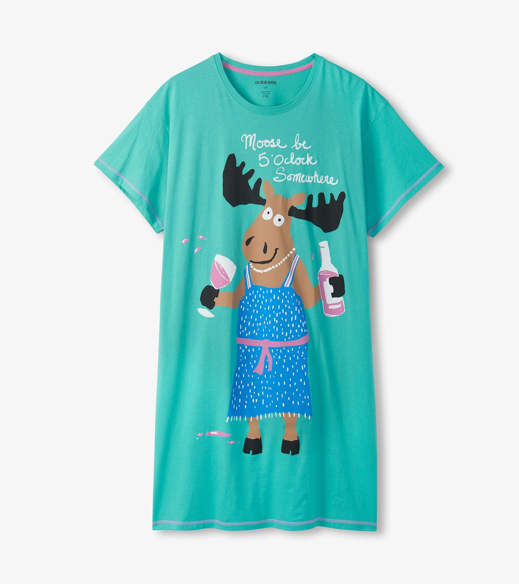 Women's Moose Be 5 O'Clock Cotton Sleepshirt - Image 2