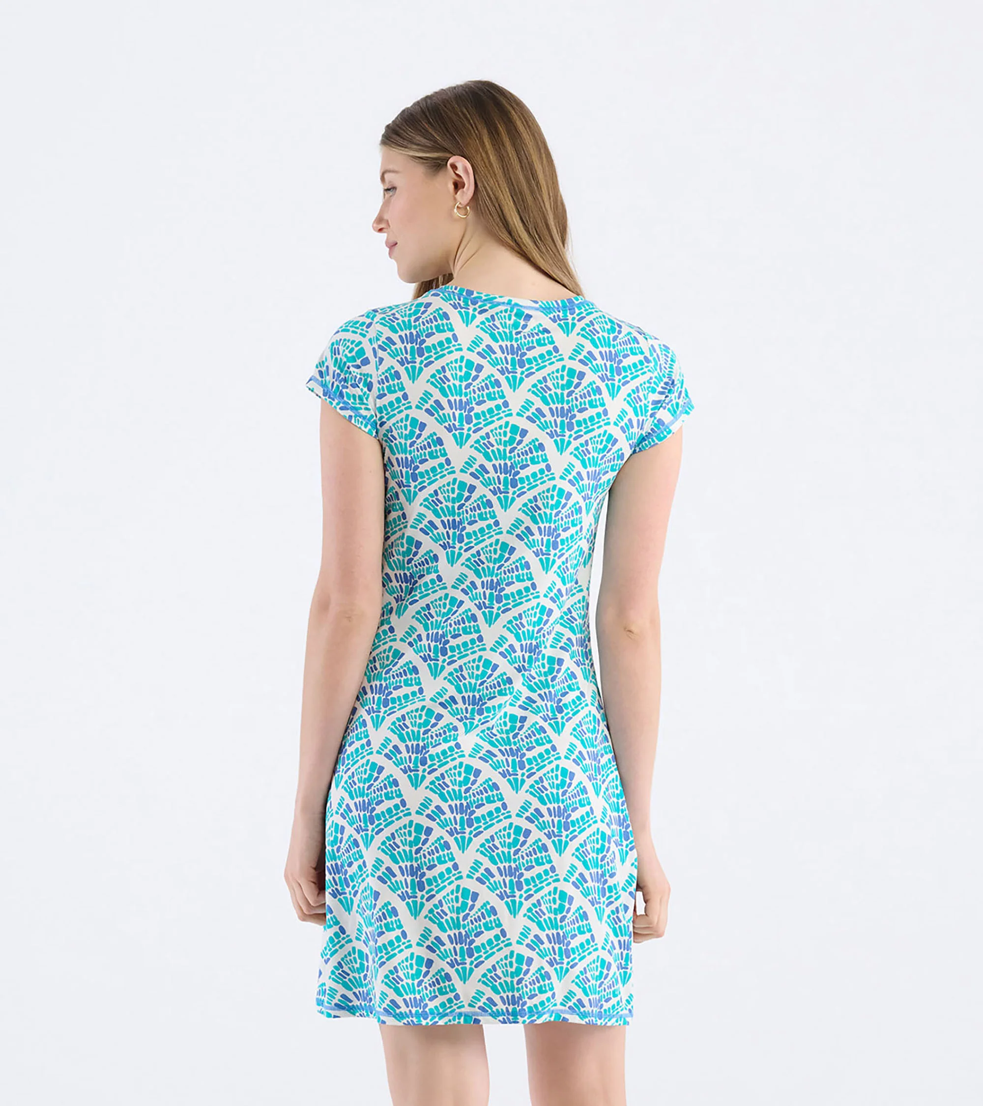 Women's Mosaic Waves T-Shirt Dress - Image 3
