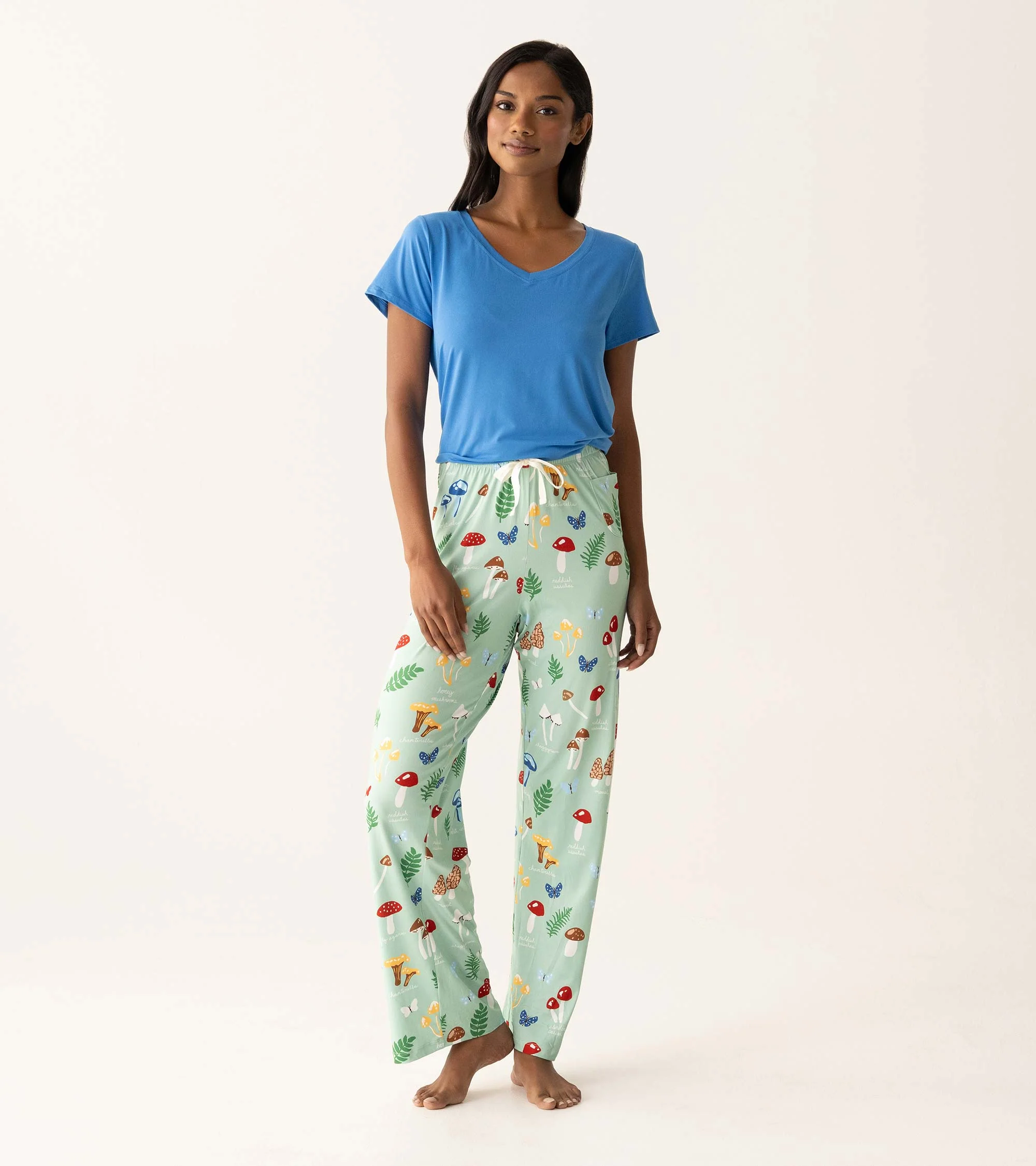 Women's Mushrooms Polyknit Pajama Pants - Image 3