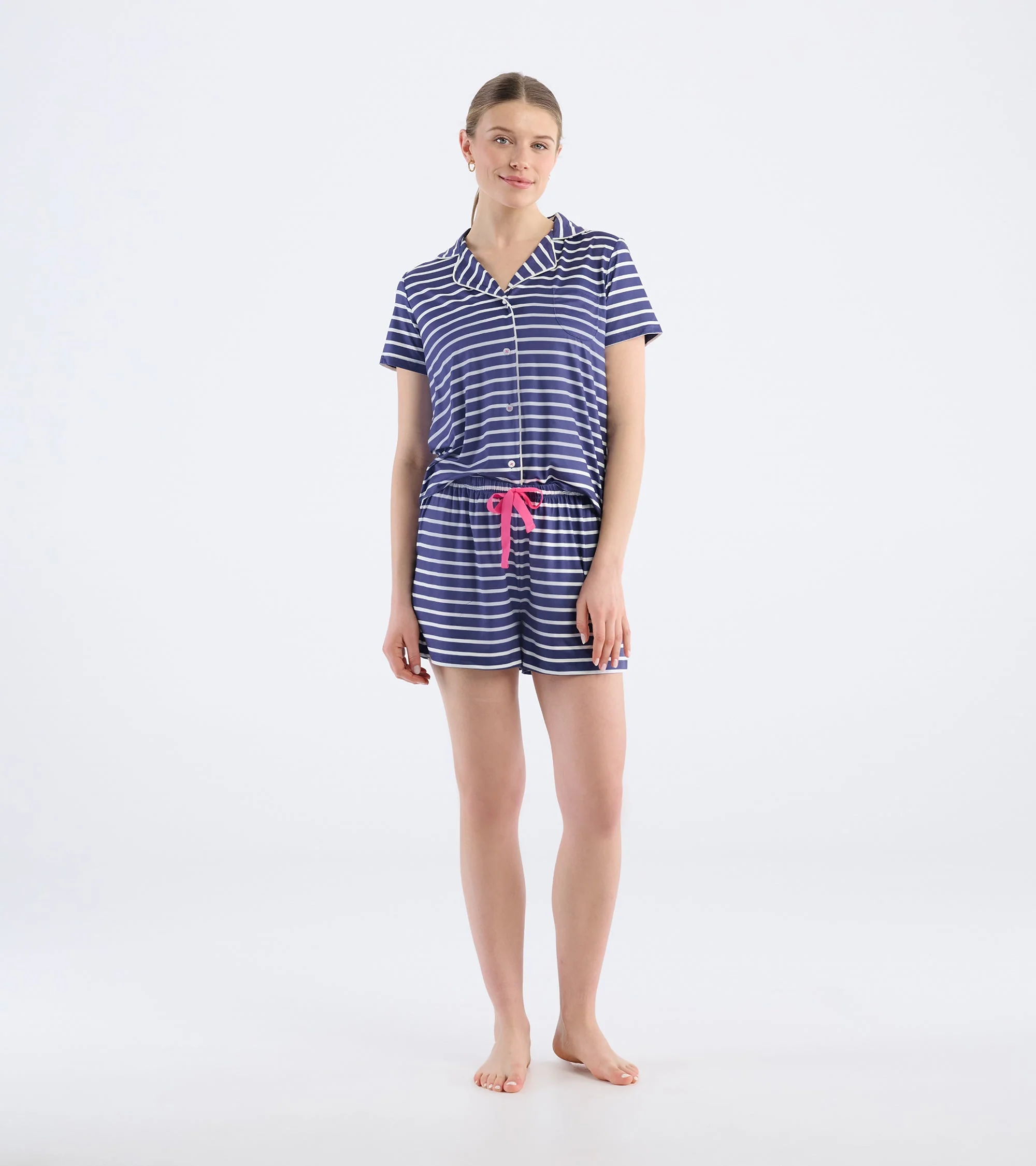 Women's Nautical Stripes Short Pajama Set