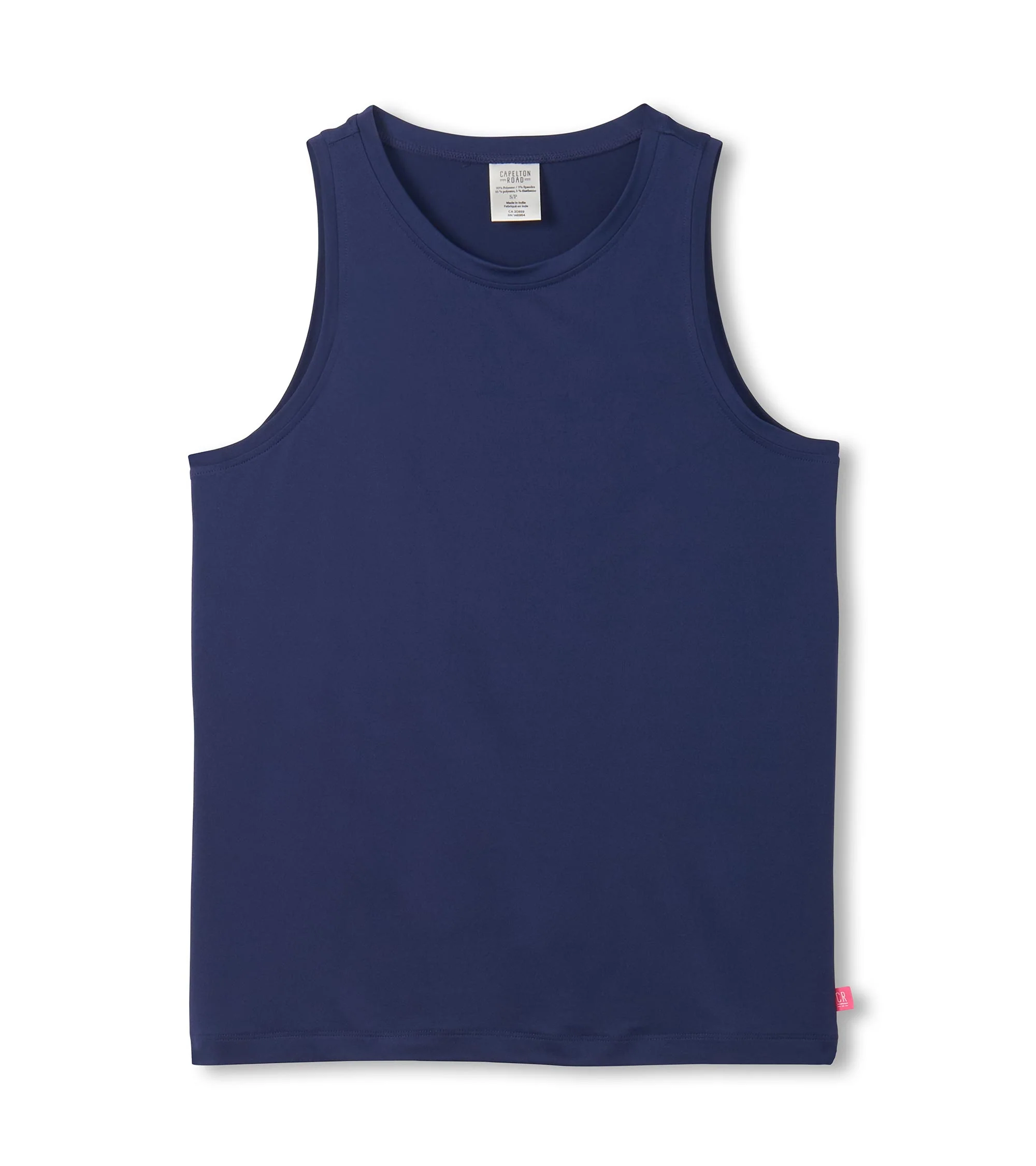 Women's Navy Polyknit Scoop Neck Tank Top - Image 2
