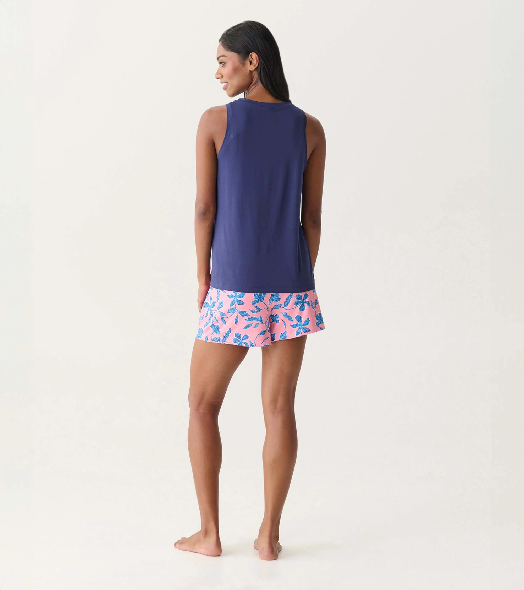 Women's Navy Polyknit Scoop Neck Tank Top - Image 4