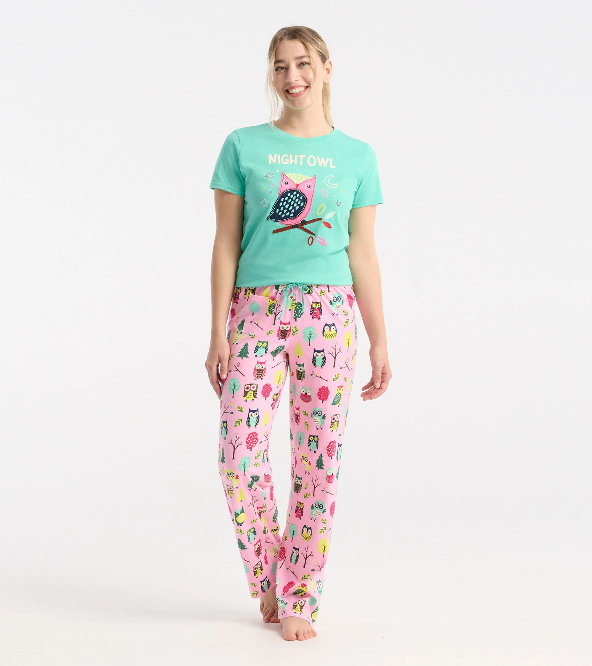 Women's Night Owl Cotton Pajama Pants - Image 3