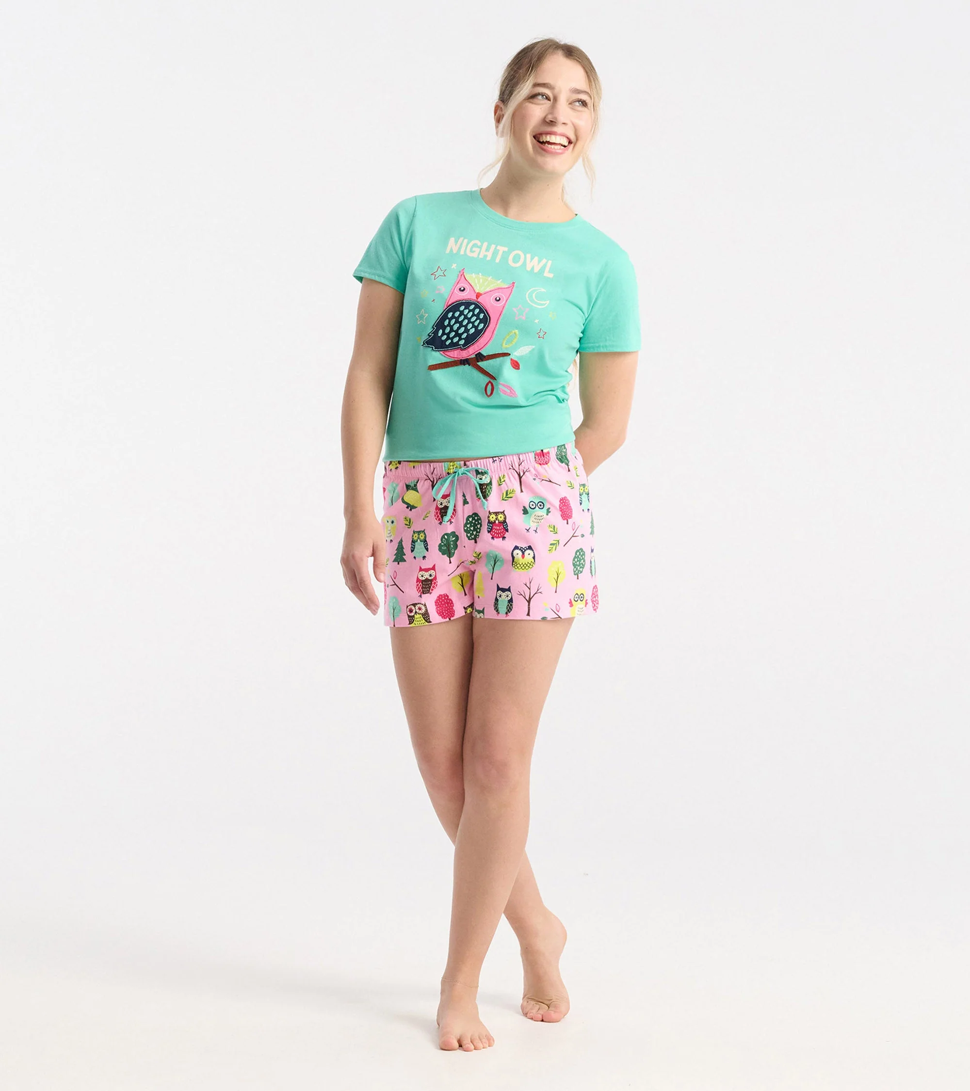 Women's Night Owl Cotton Sleep Shorts - Image 3
