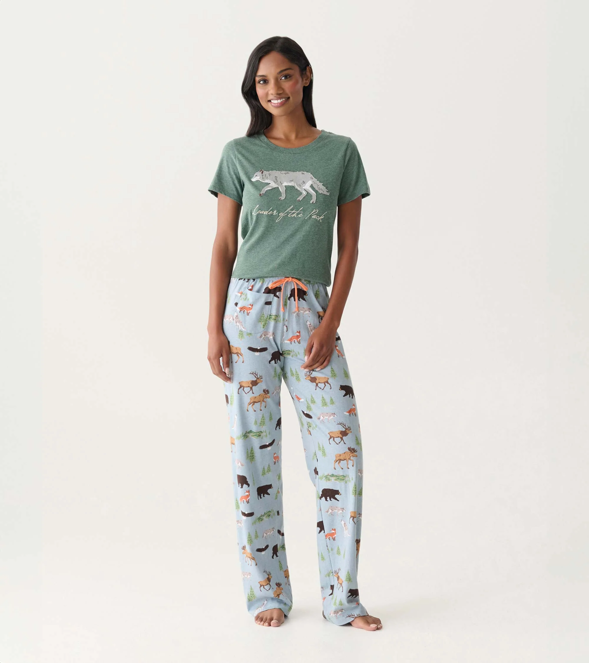 Women's Northern Wilderness Cotton Pajama Pants - Image 3
