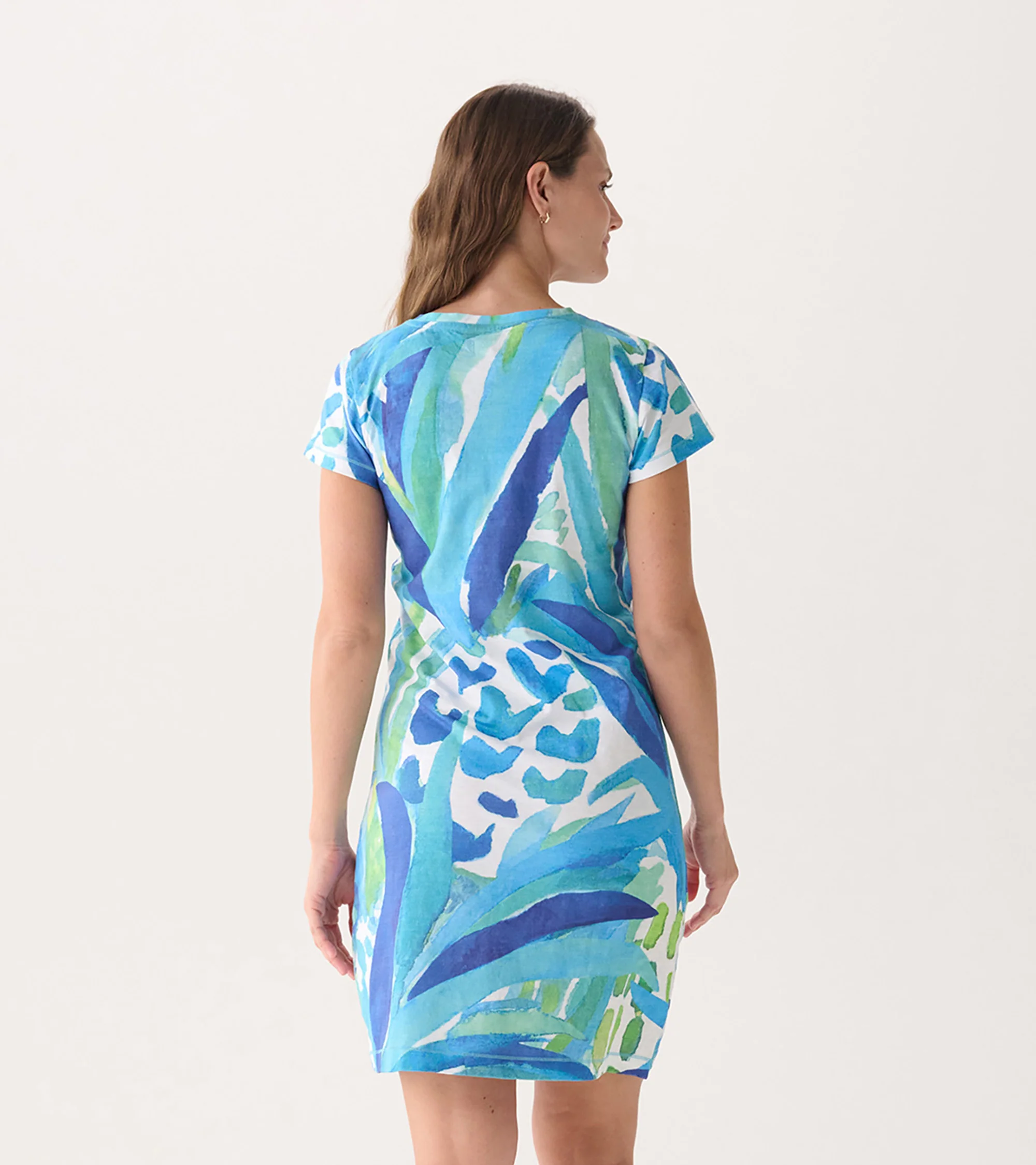 Women's Painted Pineapples Crew Neck T-Shirt Dress - Image 3