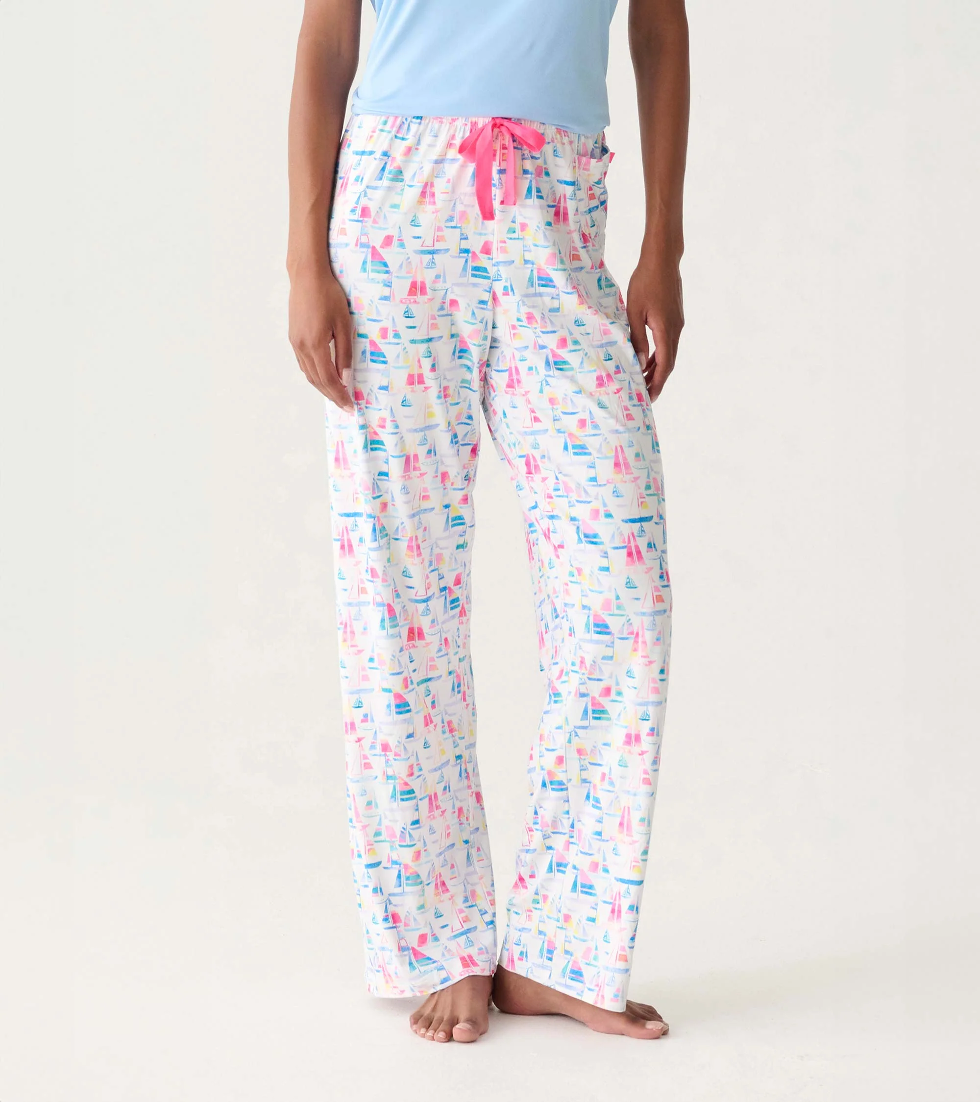 Women's Painted Sailboats Polyknit Pajama Pants