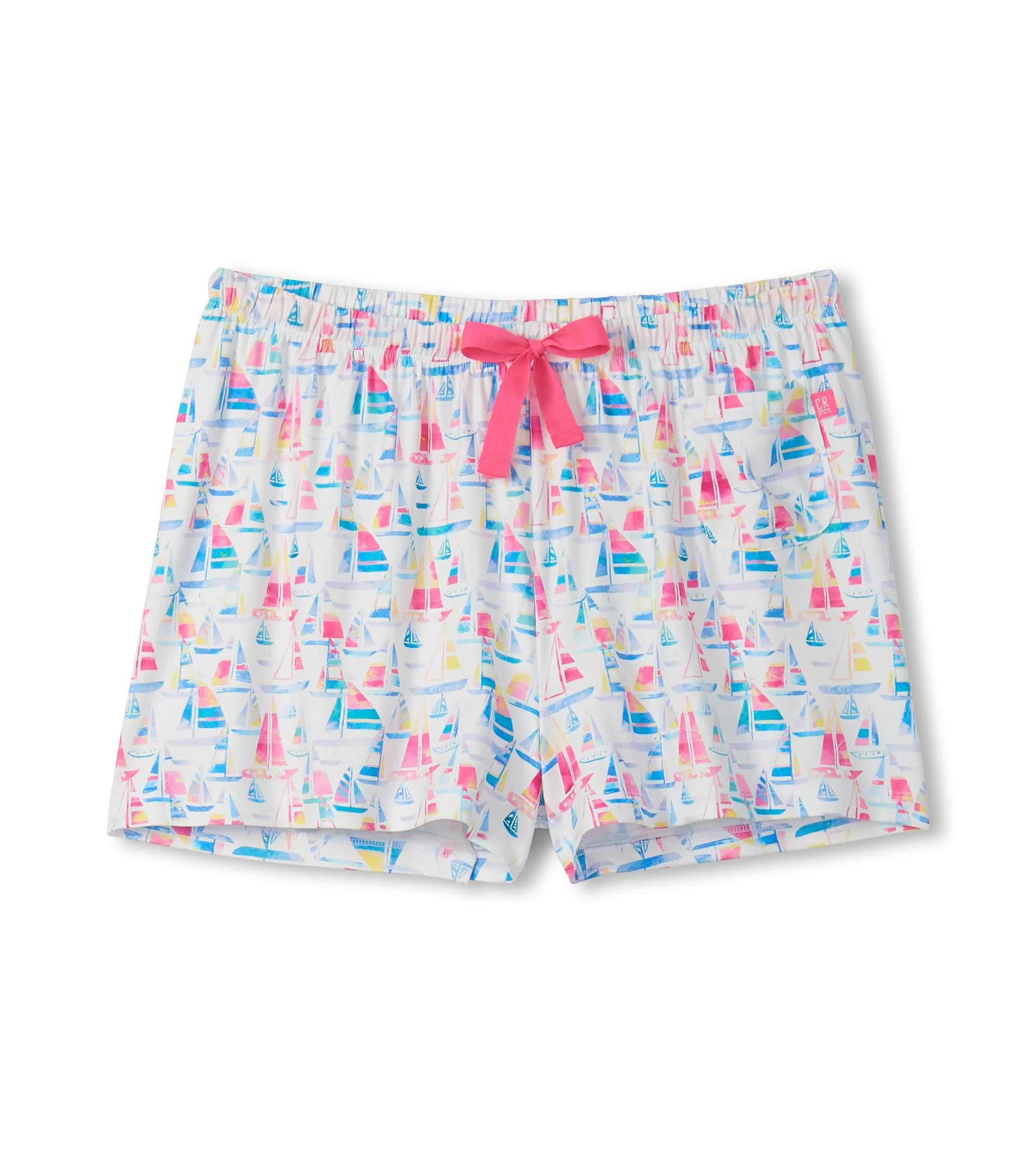 Women's Painted Sailboats Polyknit Pajama Shorts - Image 2