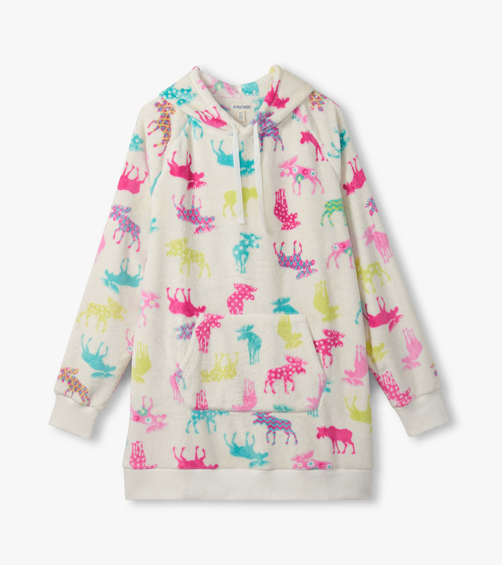 Women's Patterned Moose Oversized Hoodie - Image 2