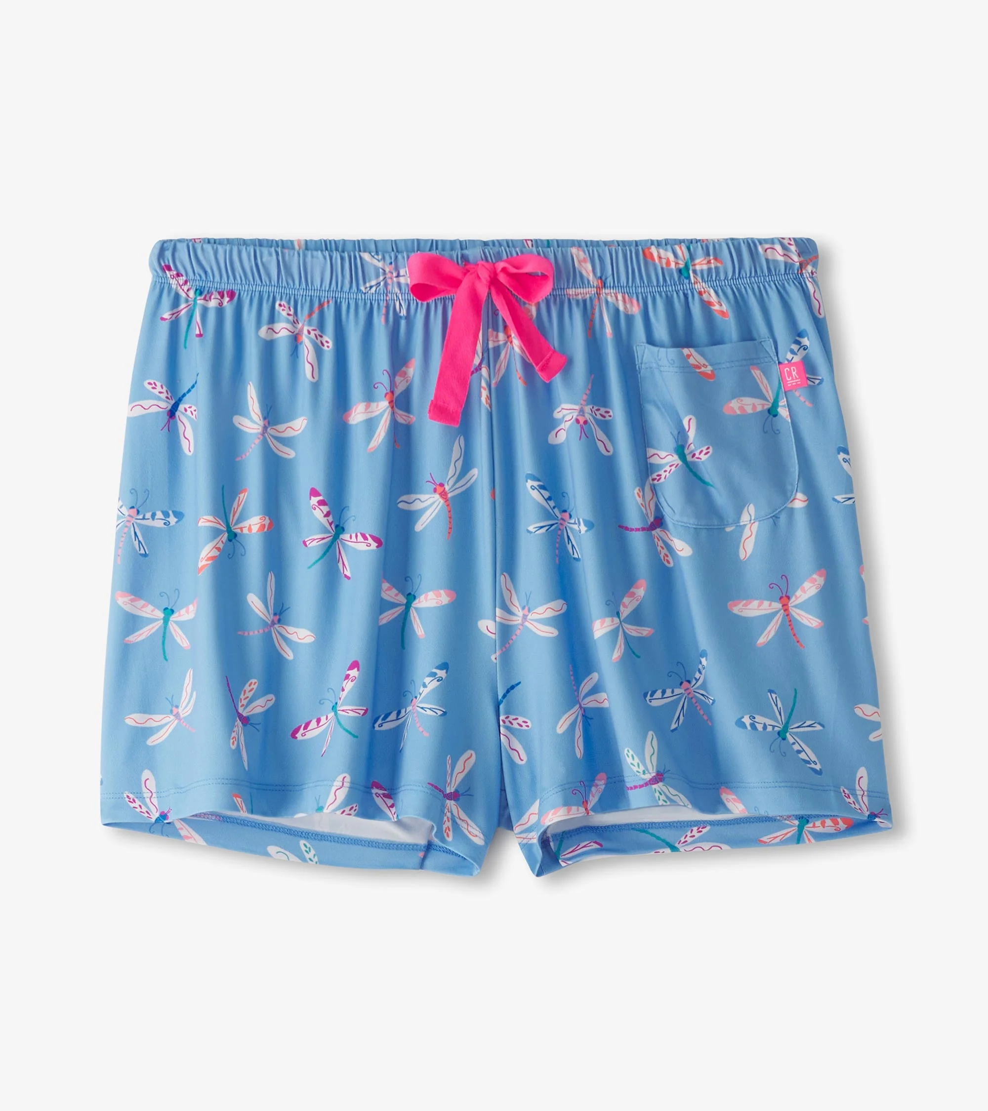 Women's Patterned Polyknit Dragonflies Pajama Shorts - Image 2