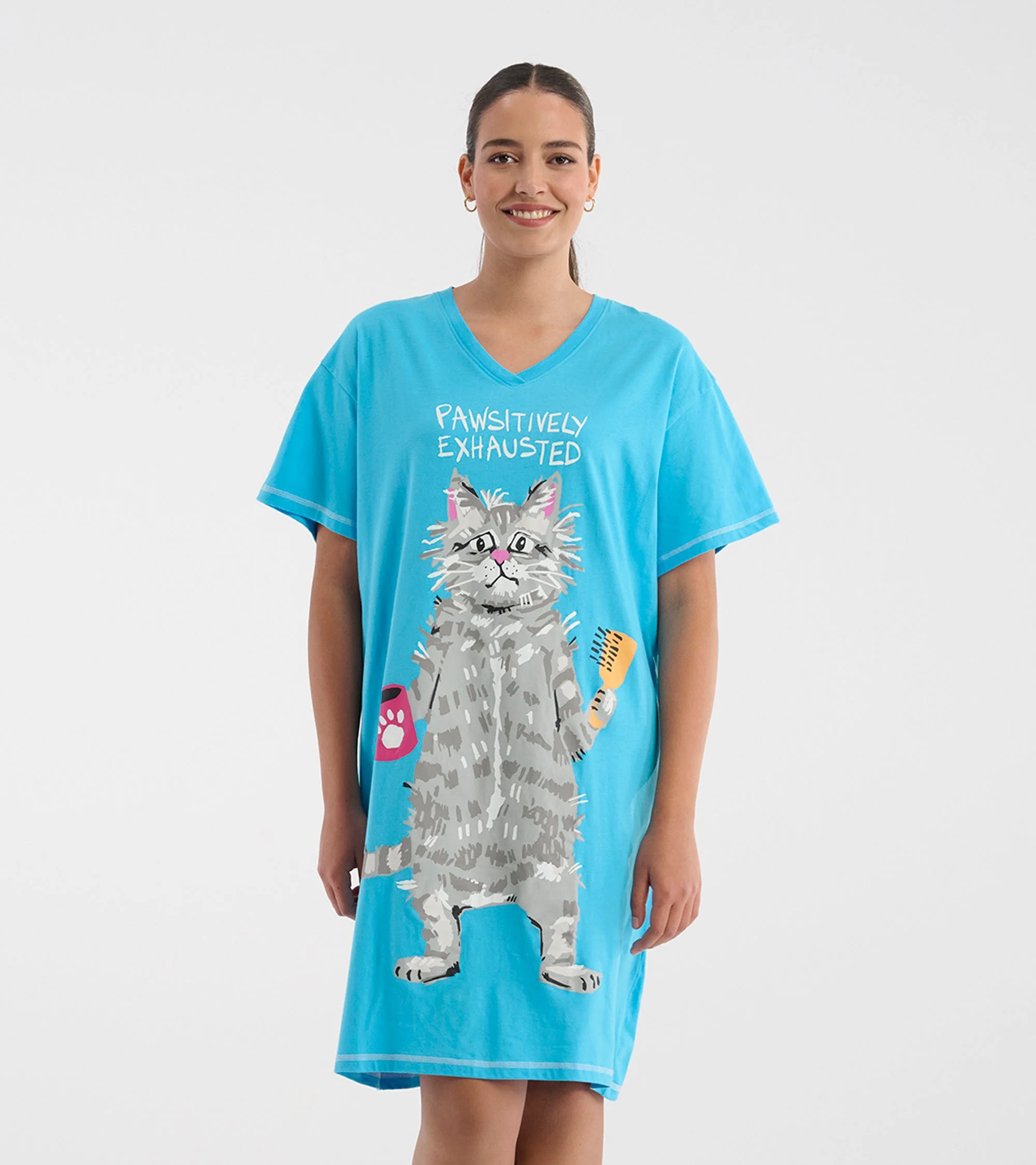 Women's Pawsitively Exhausted Cotton Sleepshirt