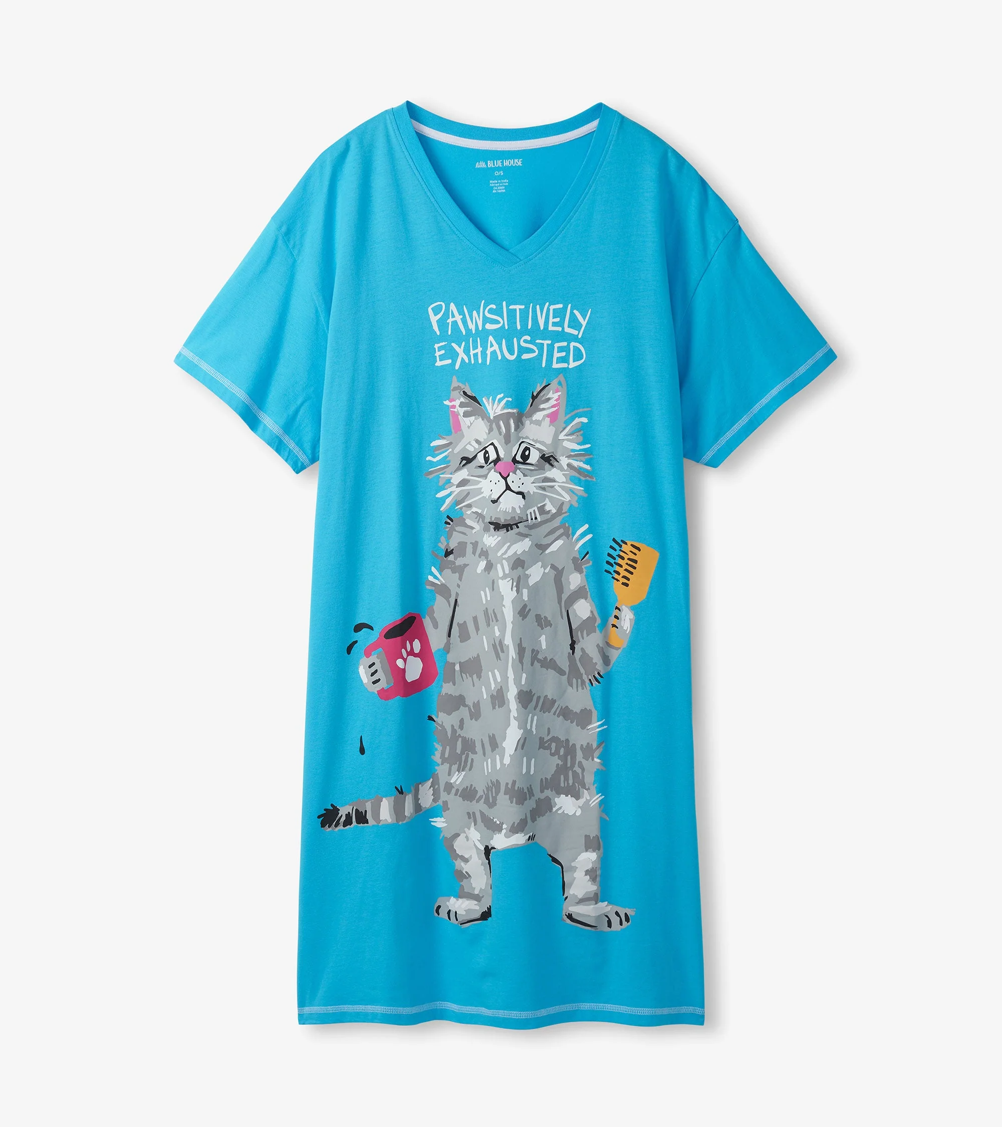Women's Pawsitively Exhausted Cotton Sleepshirt - Image 2