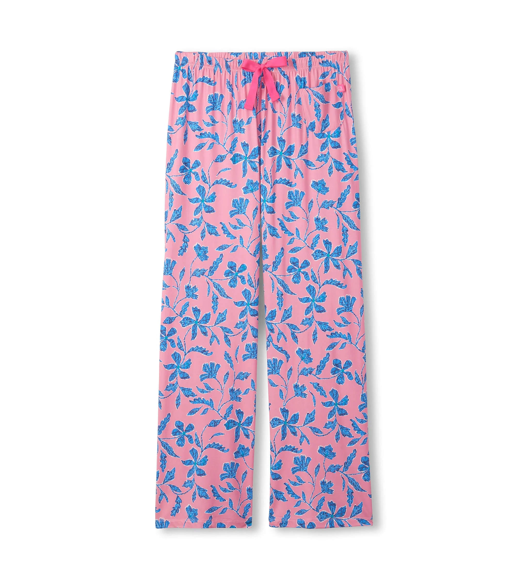 Women's Pink Batik Flowers Polyknit Pajama Pants - Image 2