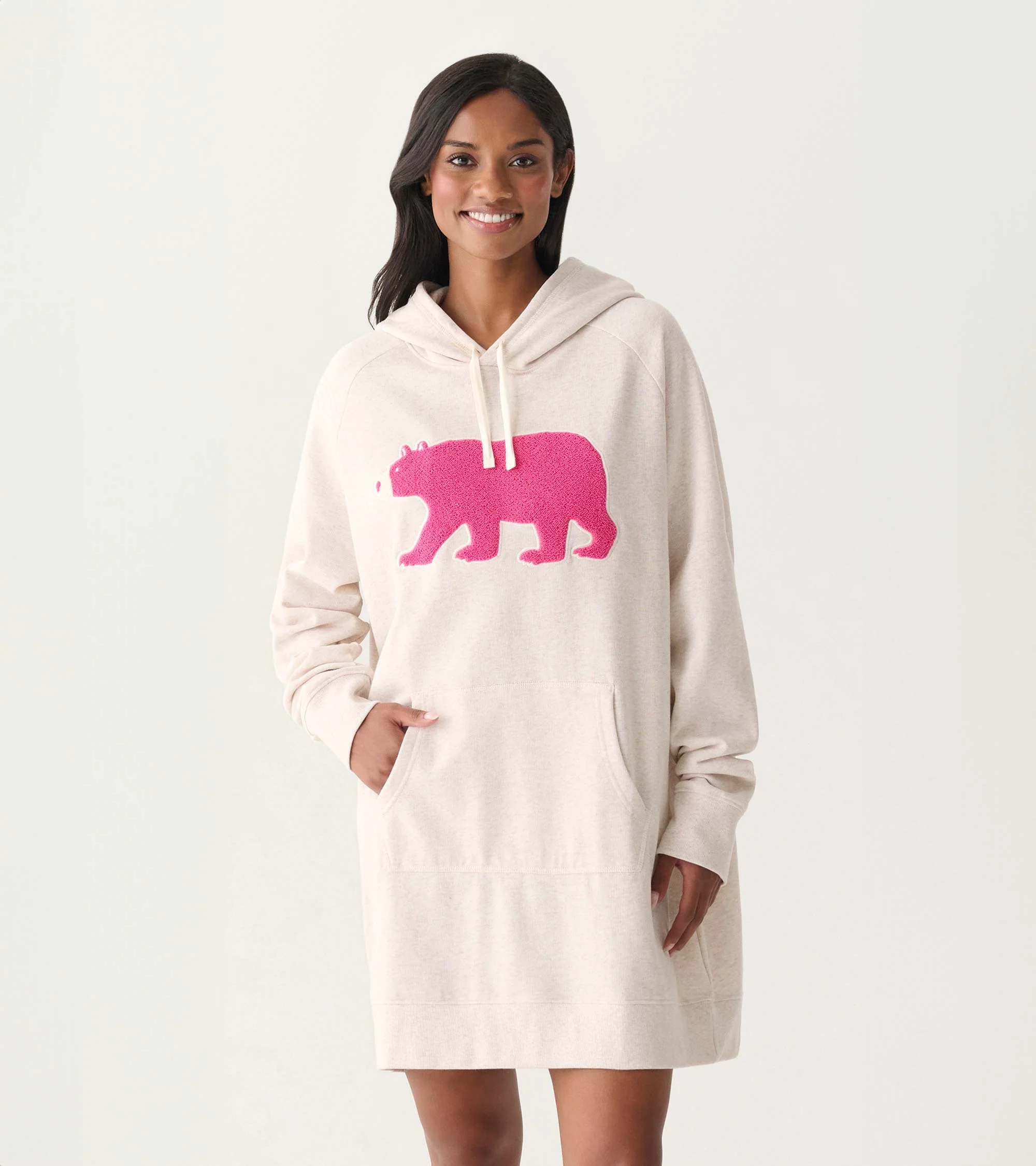 Women's Pink Bear Oversized Hoodie