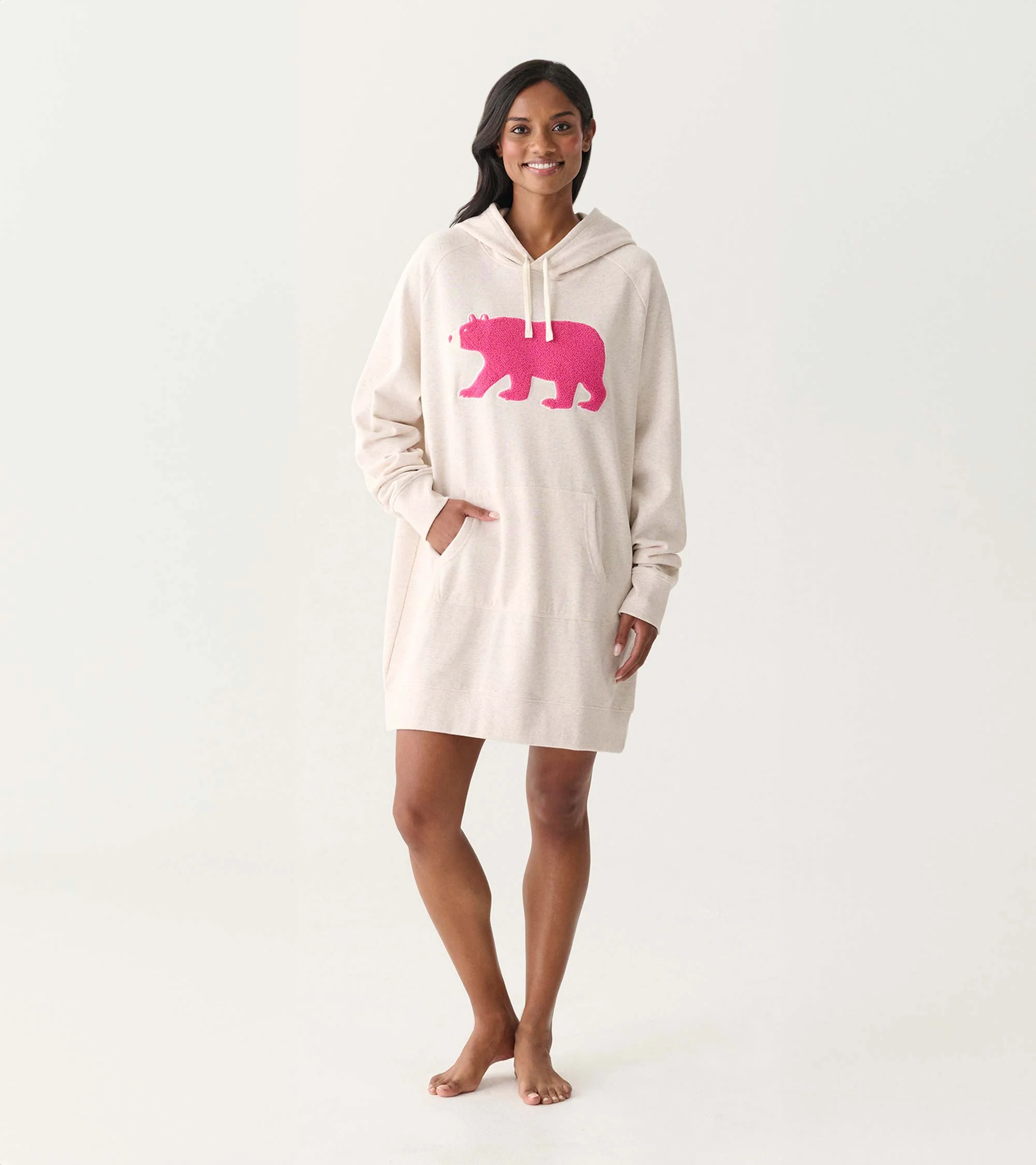 Women's Pink Bear Oversized Hoodie - Image 3