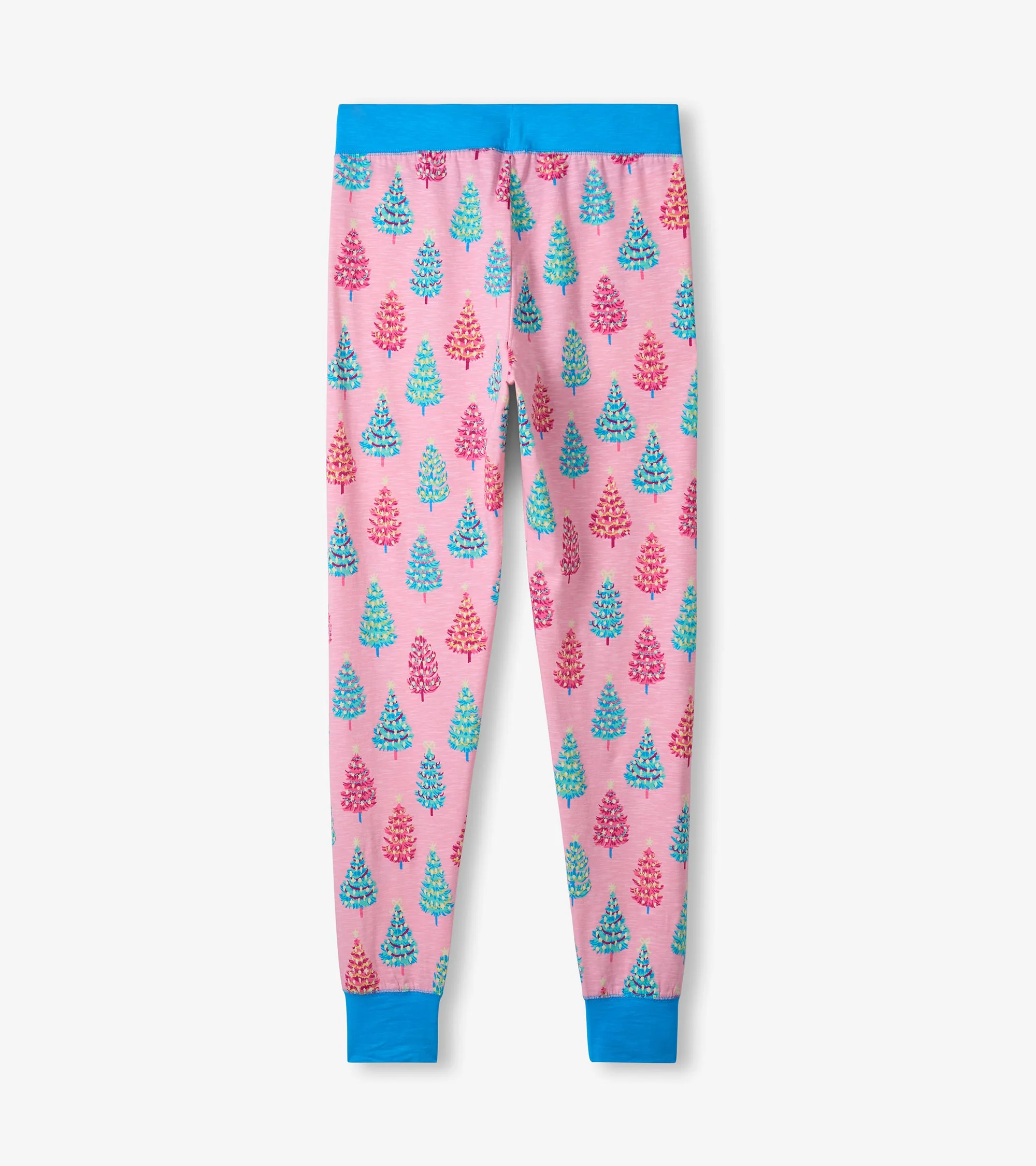 Women's Pink Bottle Brush Trees Glow in the Dark Cotton Pajama Set - Image 8