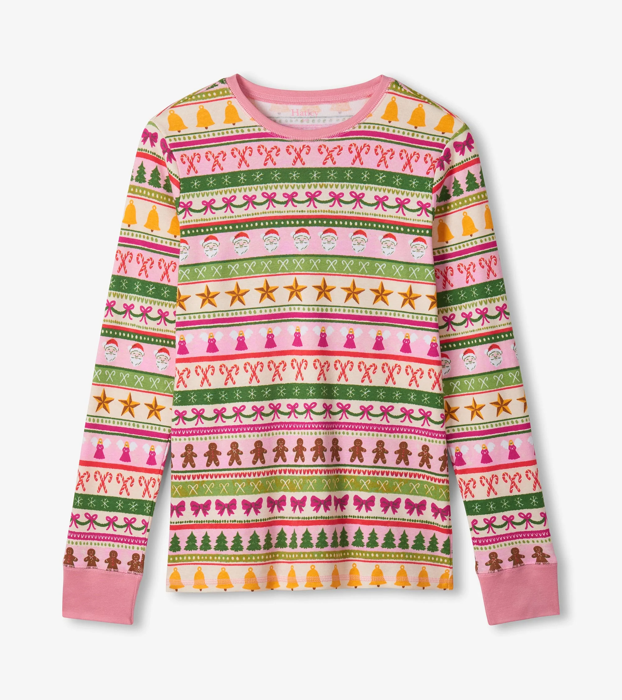 Women's Pink Fun Fair Isle Cotton Pajama Set - Image 3