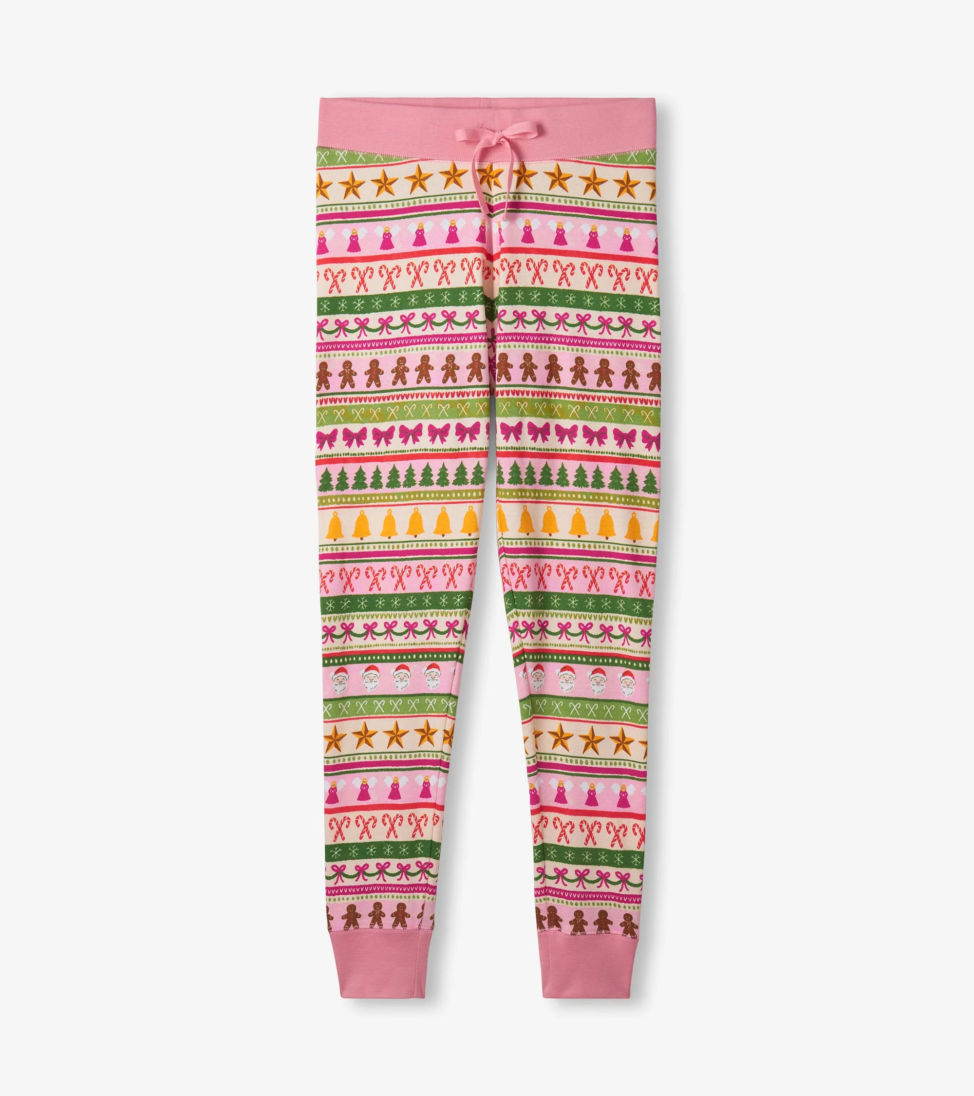 Women's Pink Fun Fair Isle Cotton Pajama Set - Image 4