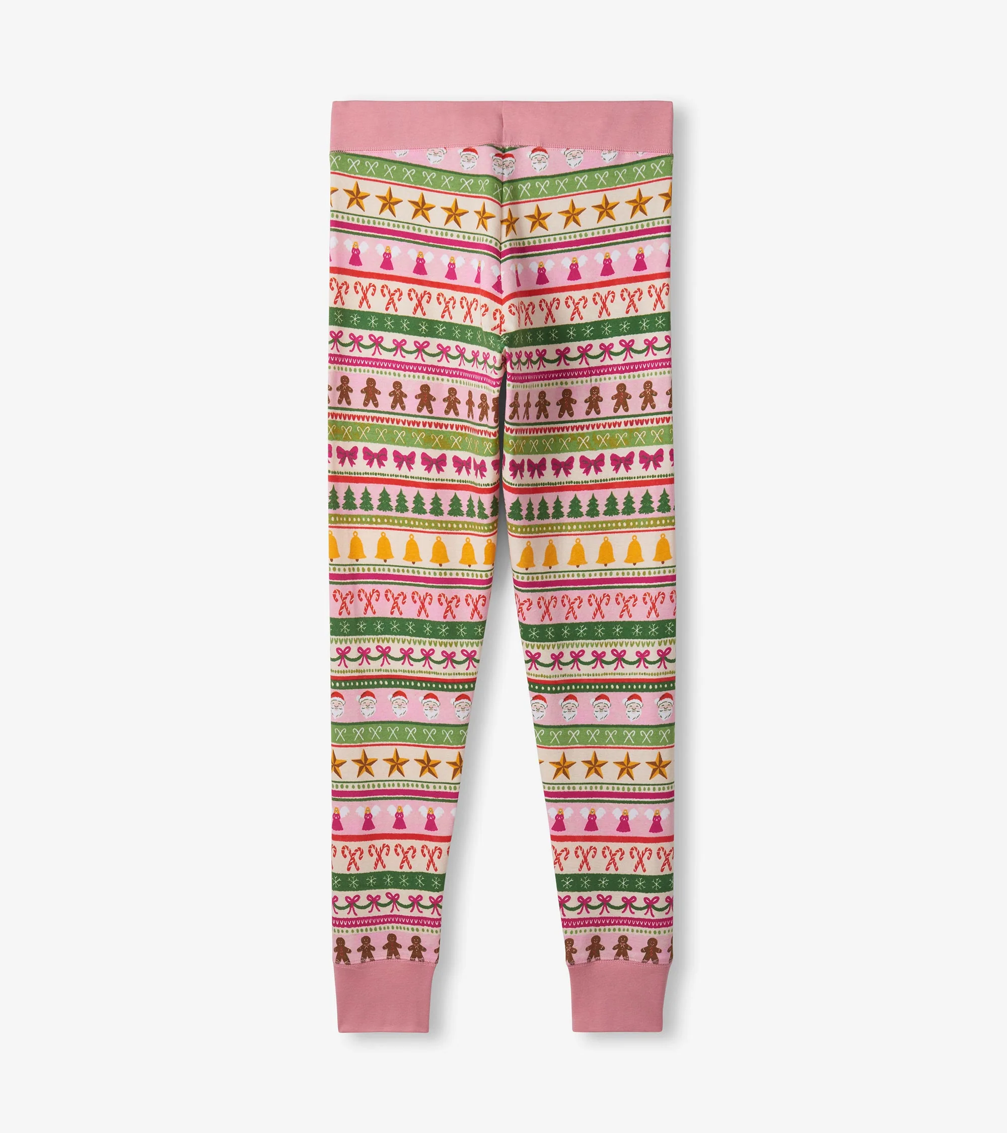 Women's Pink Fun Fair Isle Cotton Pajama Set - Image 6