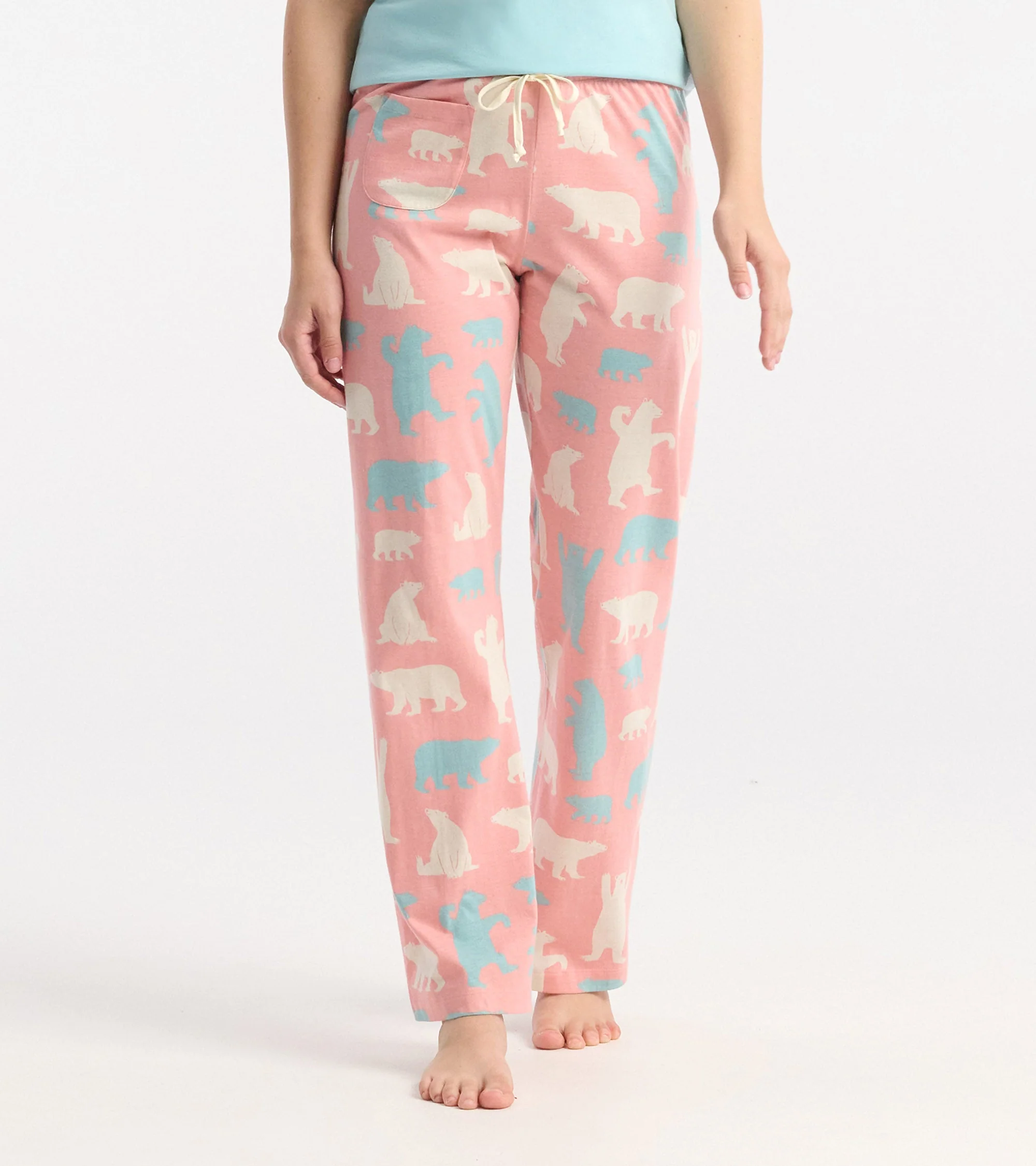 Women's Pink Polar Bears Cotton Pajama Pants